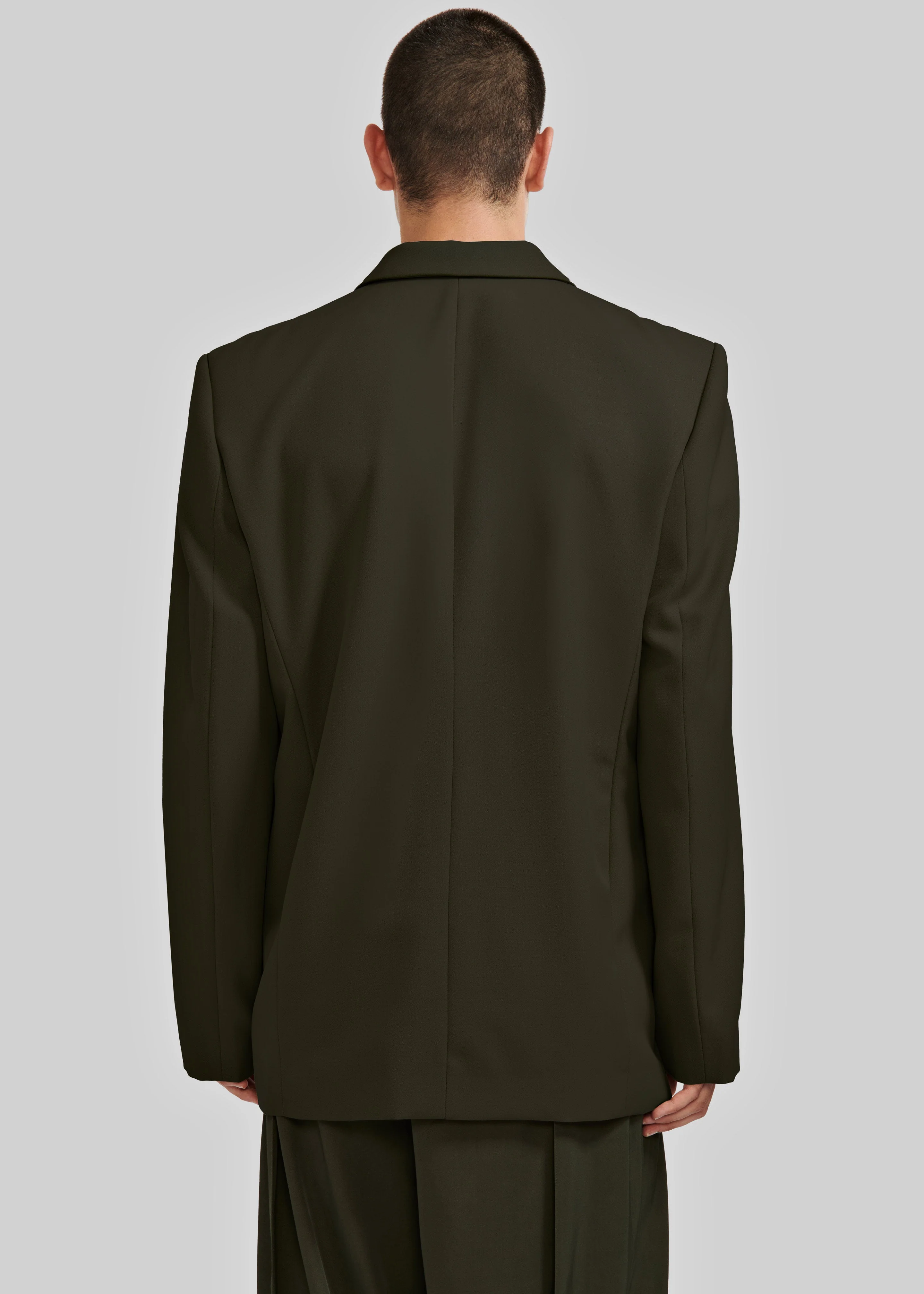 Louis Gabriel Nouchi Double Breasted Jacket With 4 Buttons - Army - Image 4