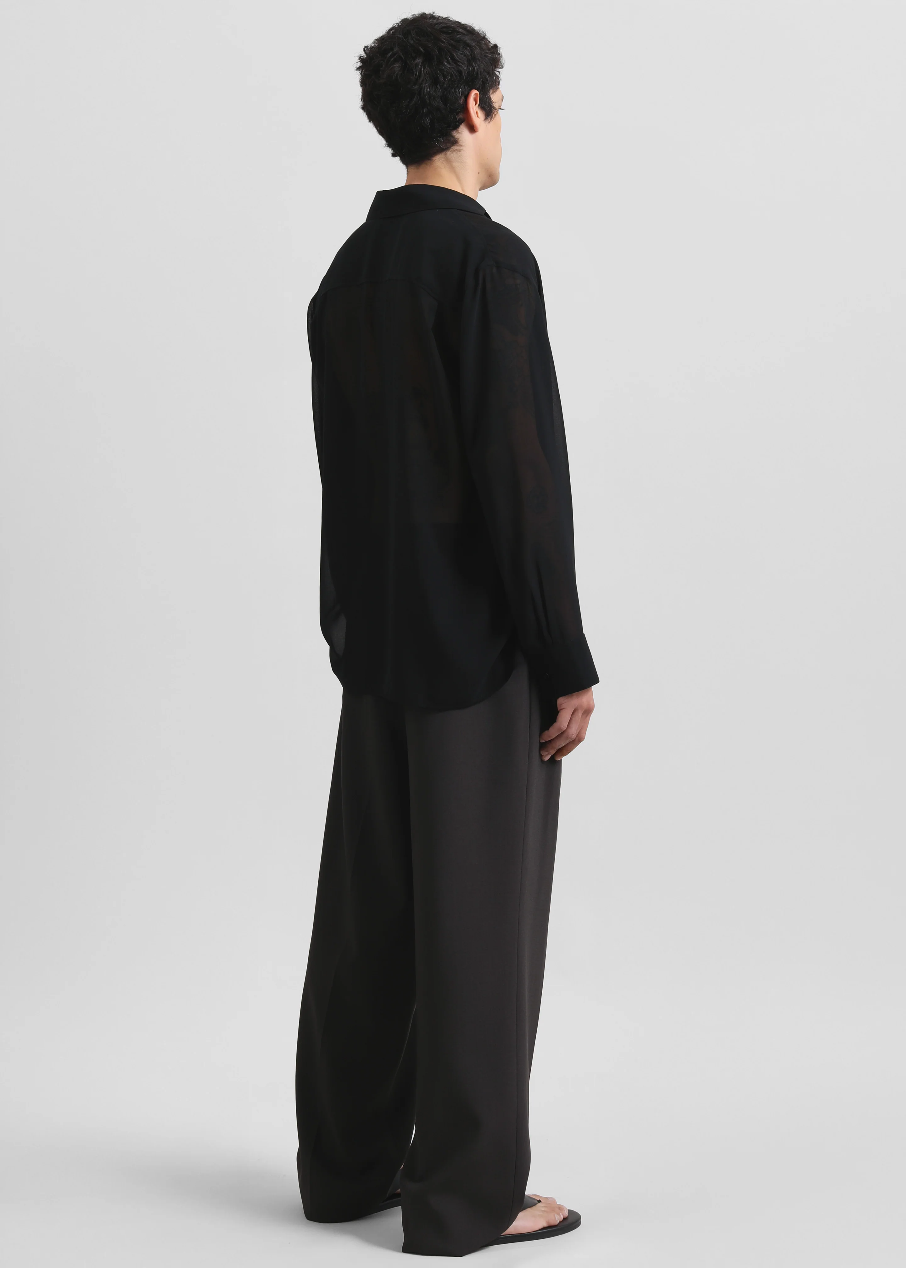 Louis Gabriel Nouchi Transparent Vareuse Shirt - Black - Image 10