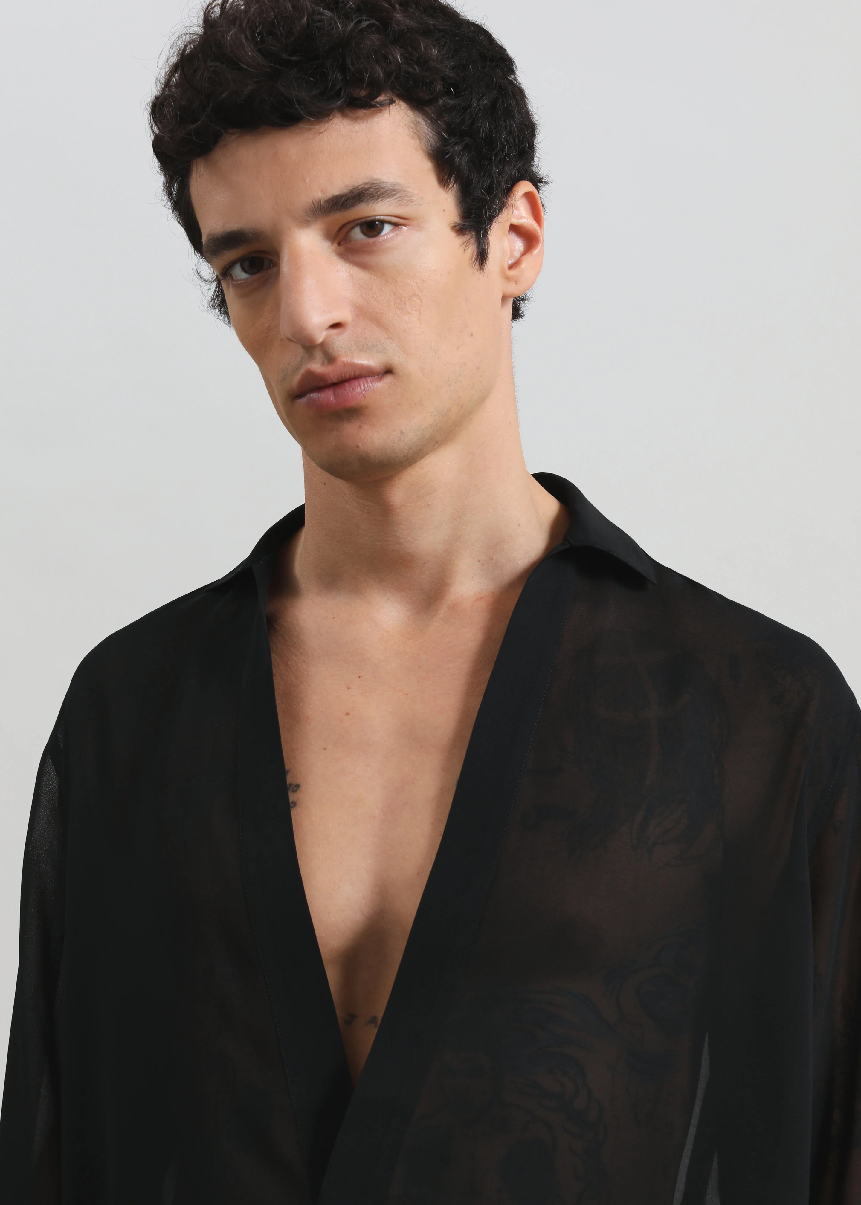 Louis Gabriel Nouchi Transparent Vareuse Shirt - Black - Image 2