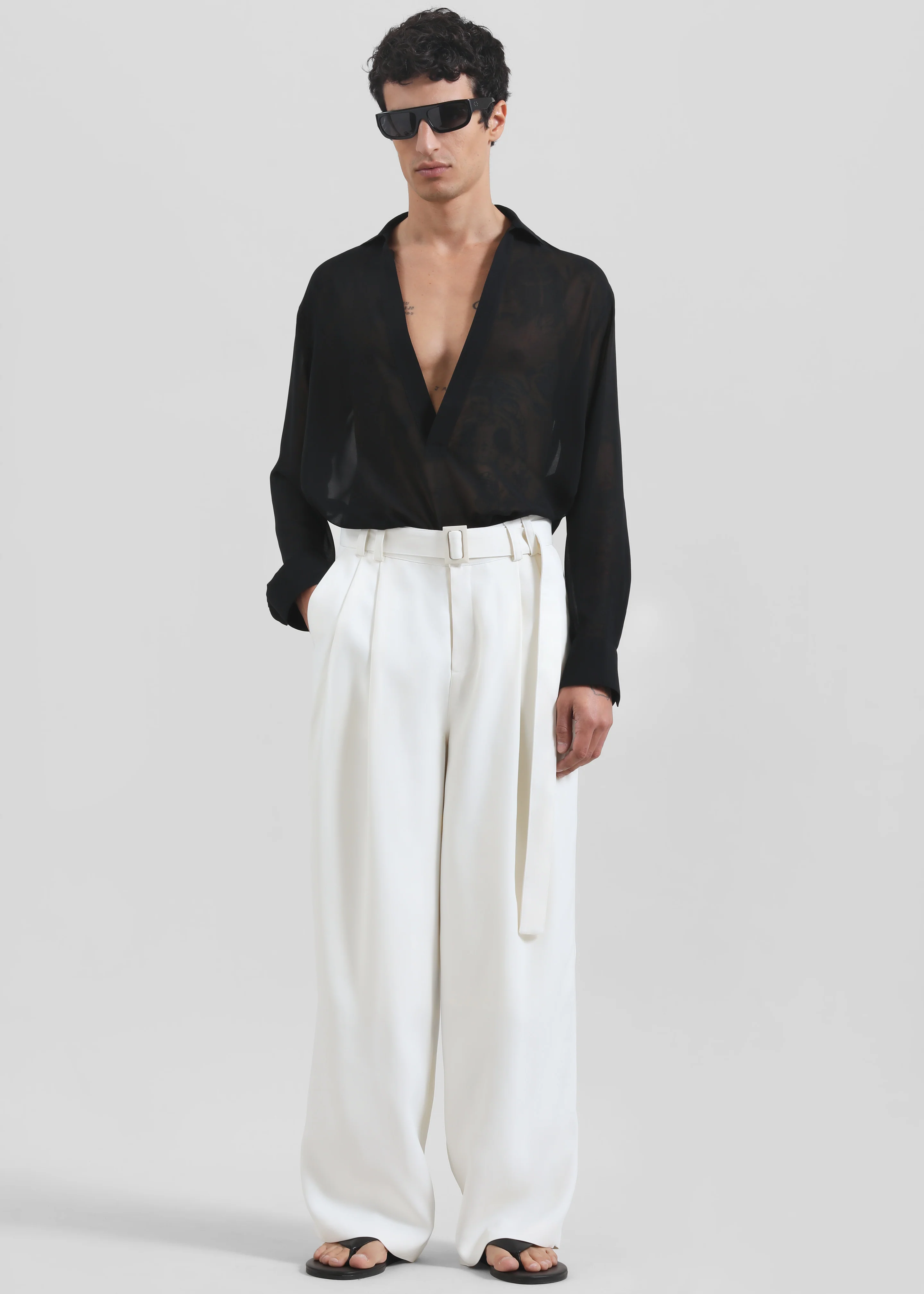 Louis Gabriel Nouchi Transparent Vareuse Shirt - Black - Image 5