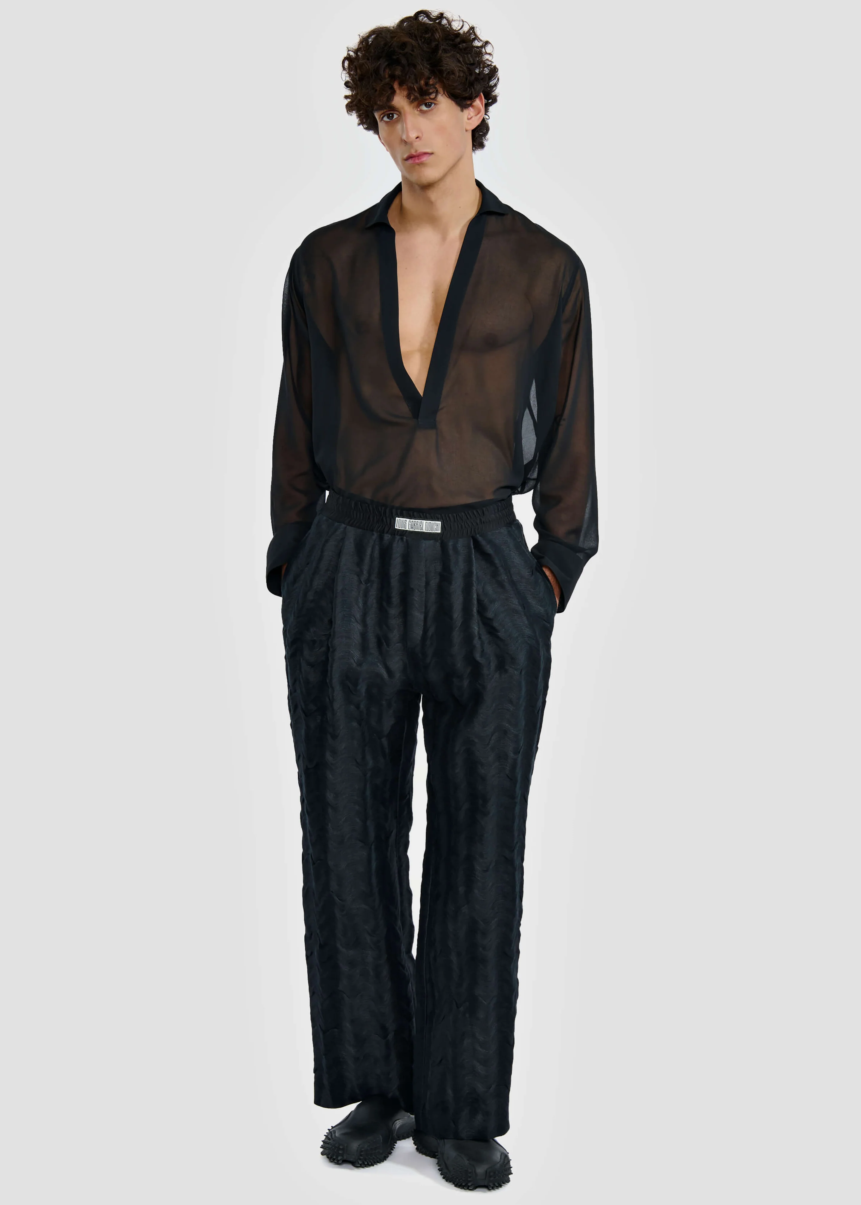 Louis Gabriel Nouchi Transparent Vareuse Shirt - Black - Image 7