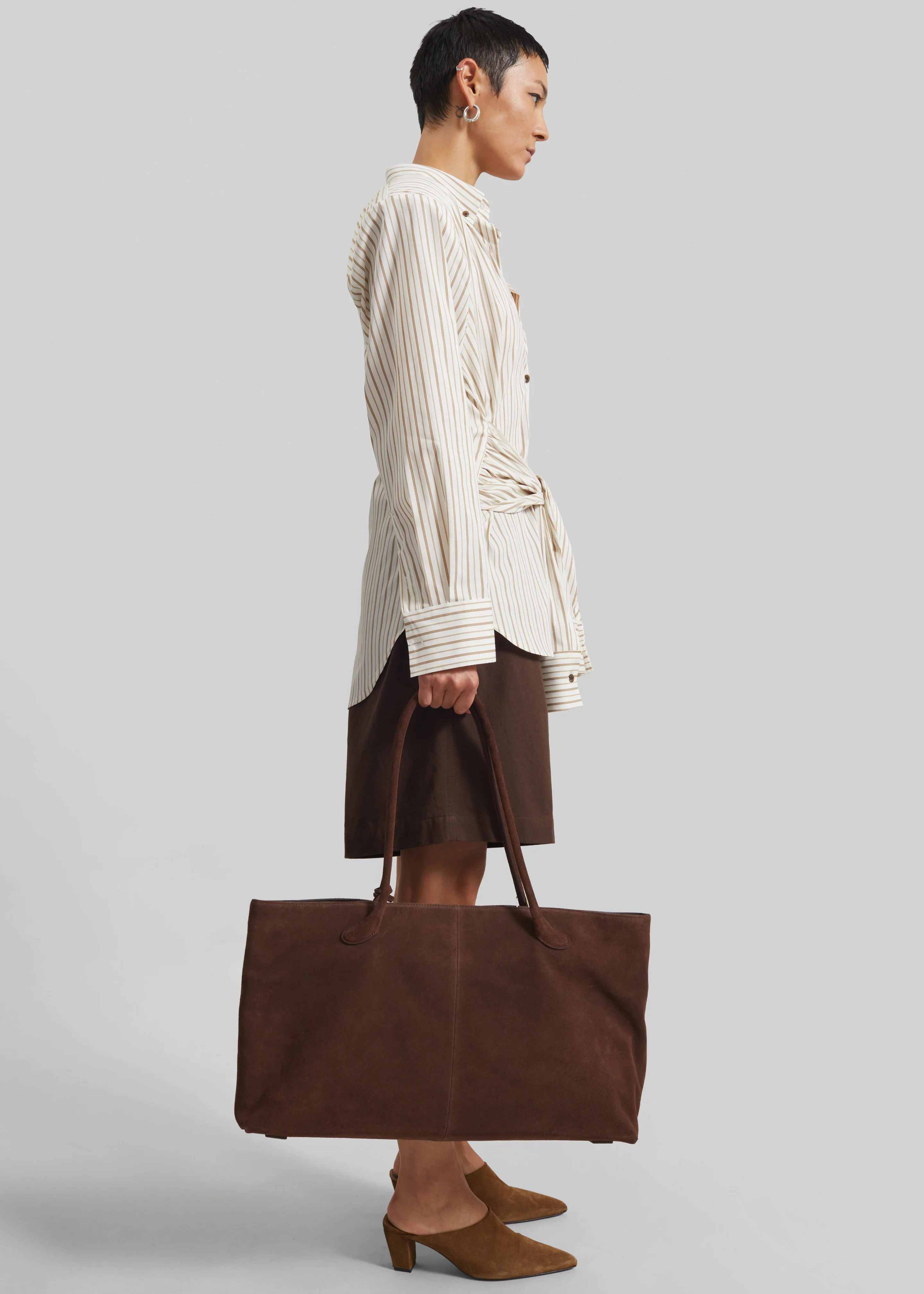 Low Classic Haricot Bag - Suede Brown - Image 2