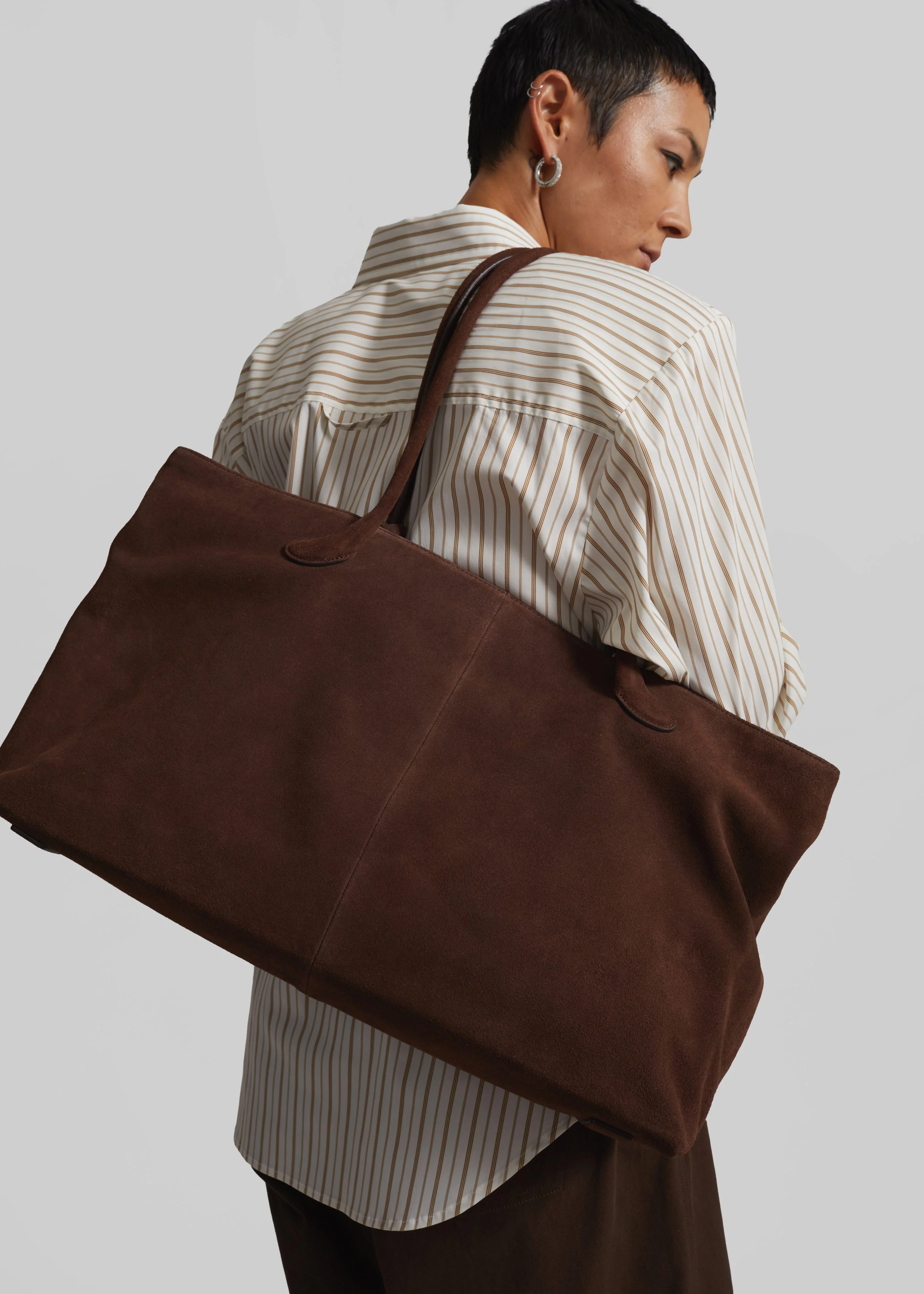 Low Classic Haricot Bag - Suede Brown - Image 5