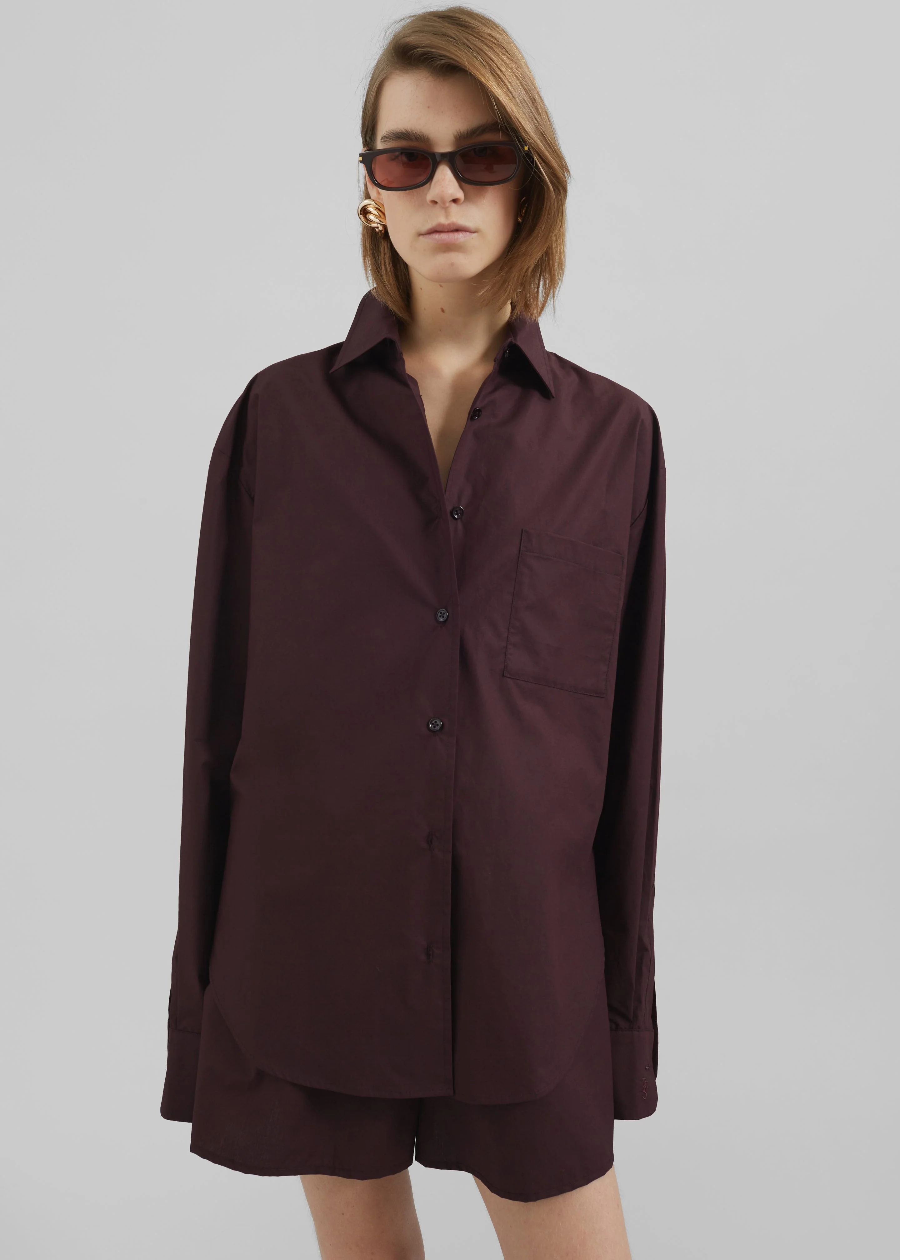 Lui Organic Cotton Shirt - Dark Plum - Image 3
