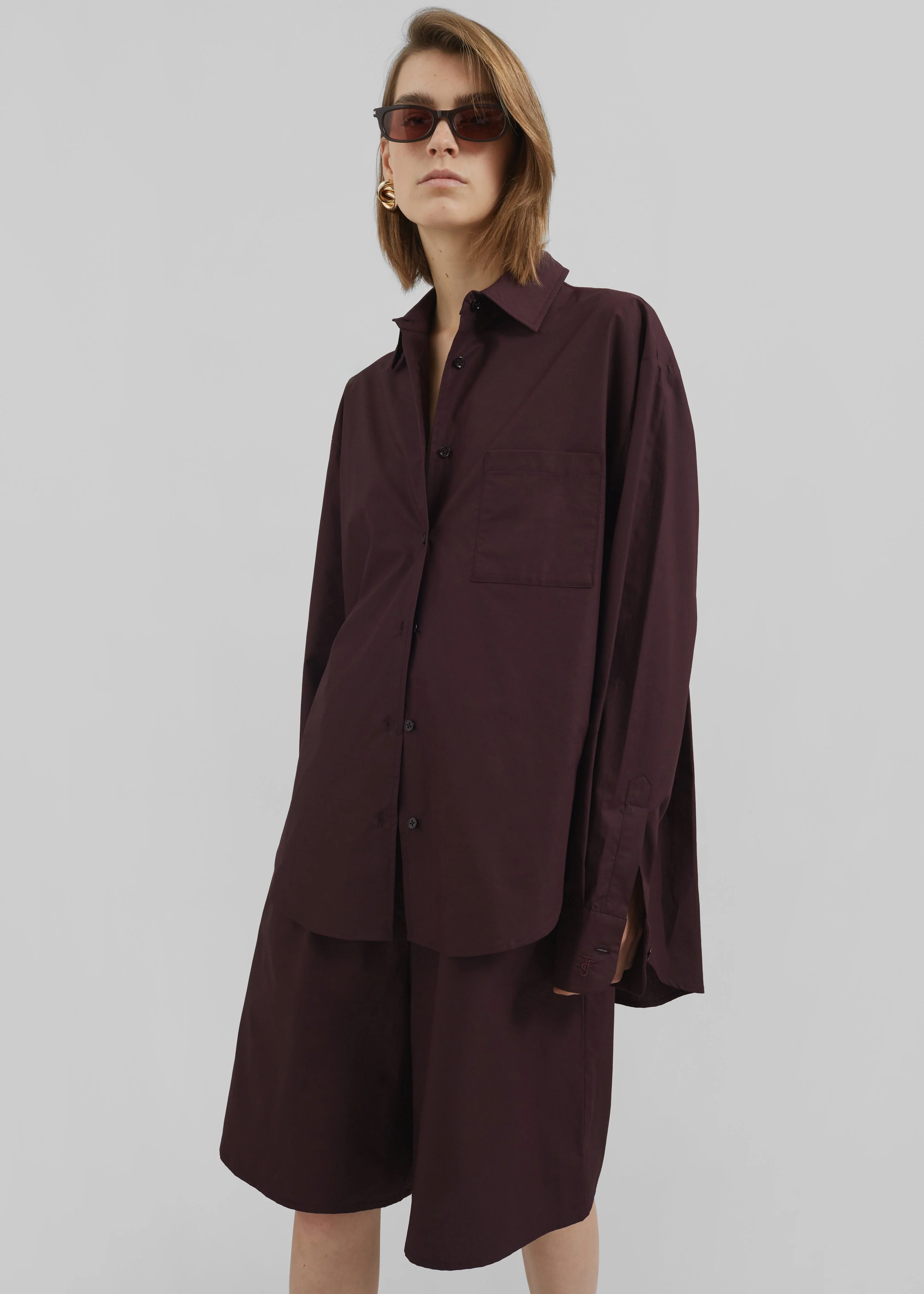 Lui Organic Cotton Shirt - Dark Plum - Image 5
