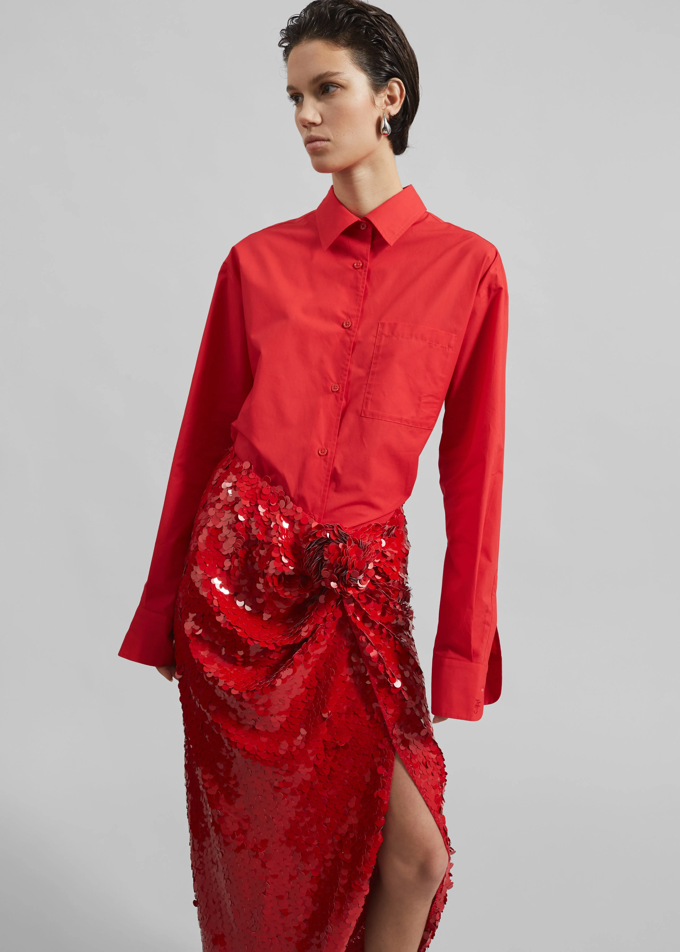Lui Organic Cotton Shirt - Red - Image 4