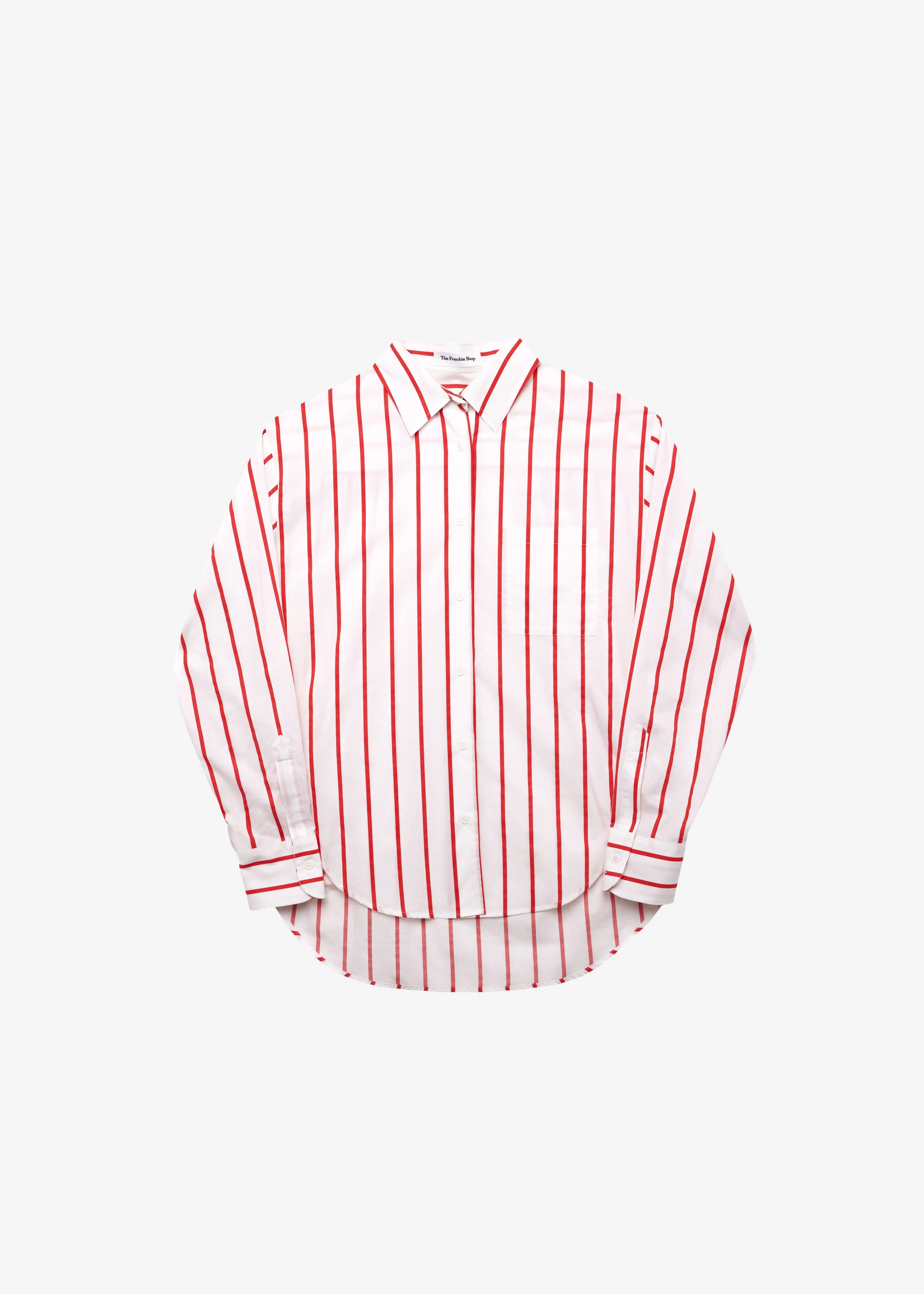 Lui Striped Cotton Shirt - White/Red Stripe - Image 8