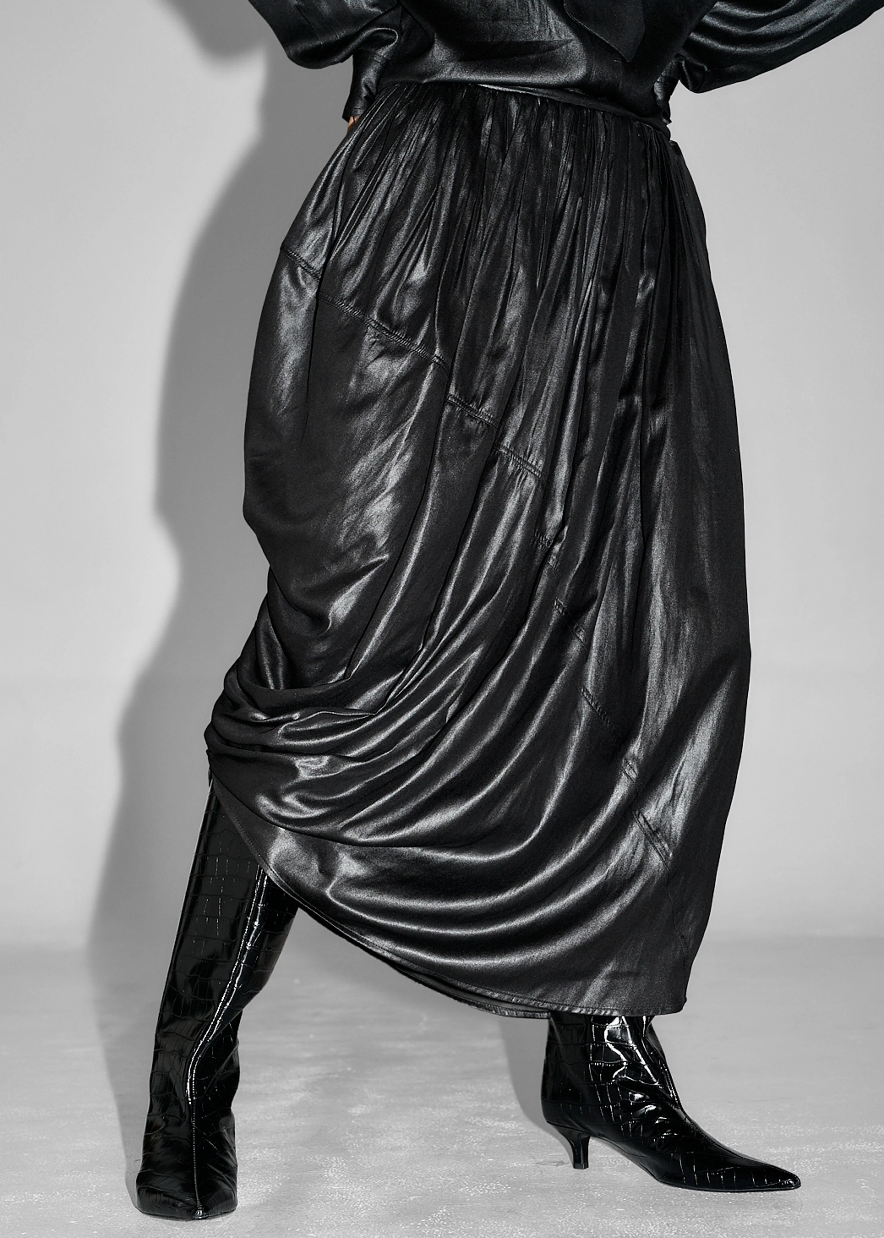 Mabillon Corded Draped Skirt - Black - Image 4