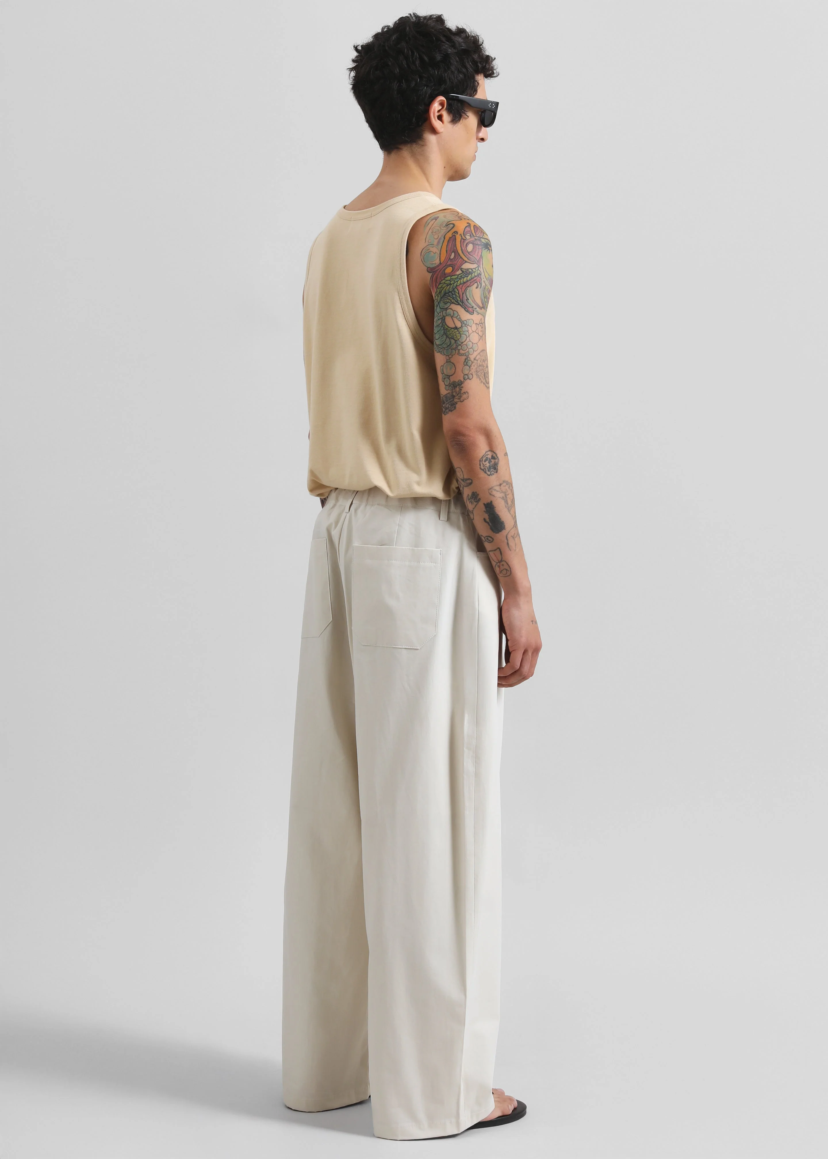 Malton Wide Trousers - Ecru - Image 8