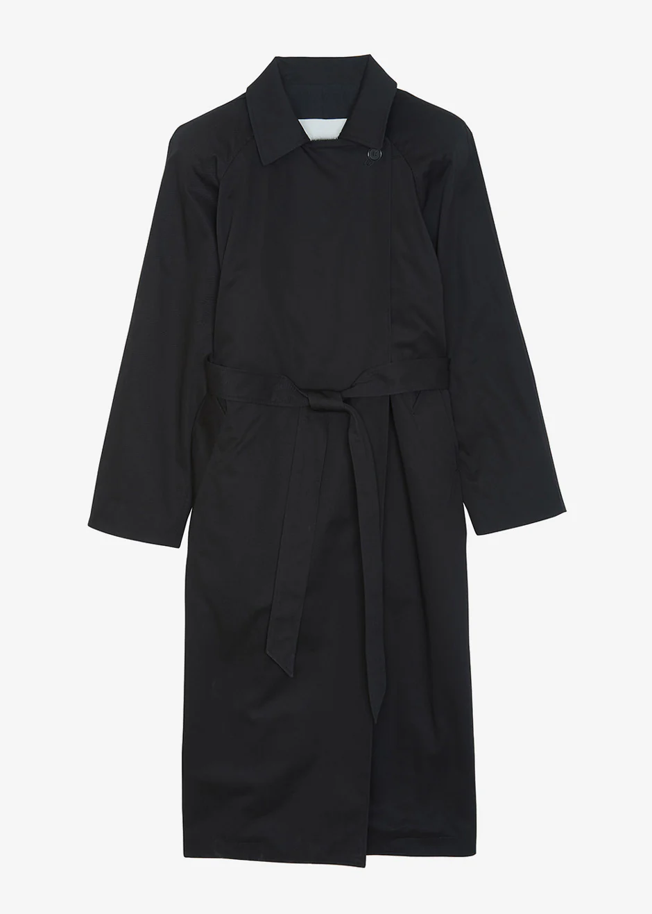 Marisol Box Shoulder Trench - Black - Image 13