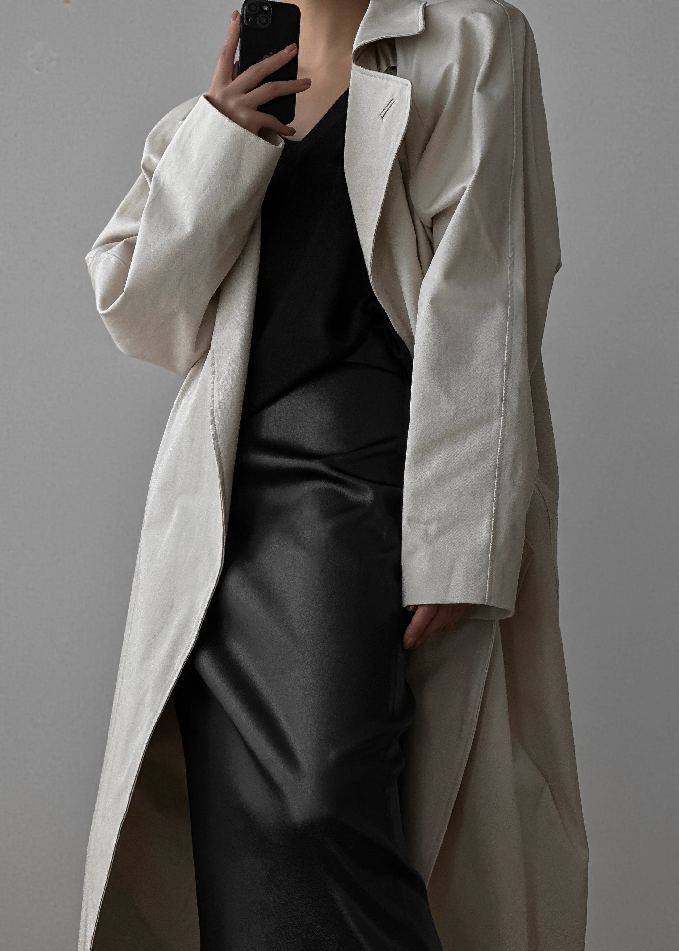 Marisol Box Shoulder Trench - Bone - Image 13