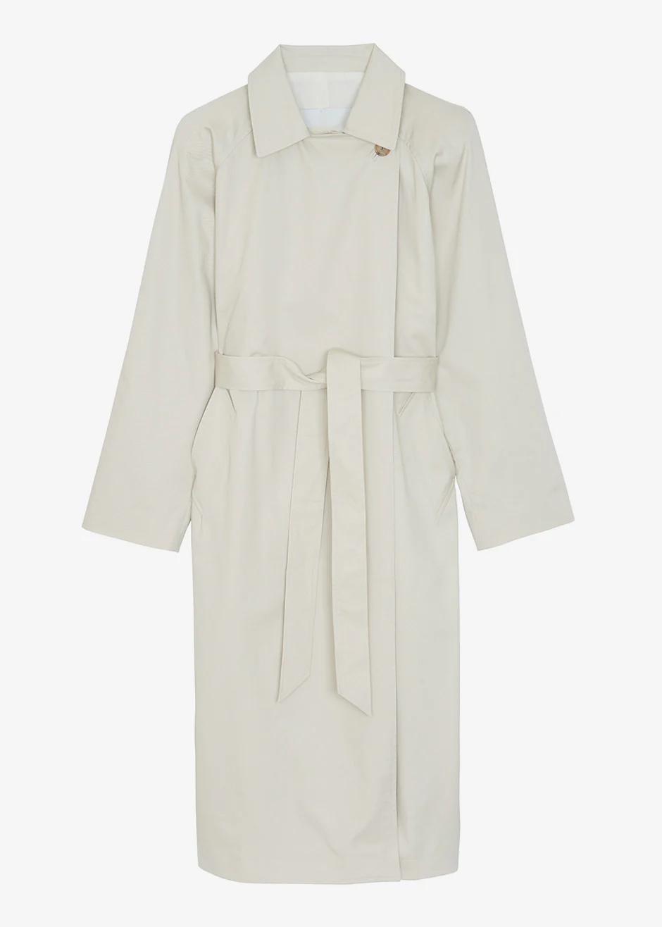Marisol Box Shoulder Trench - Bone - Image 15