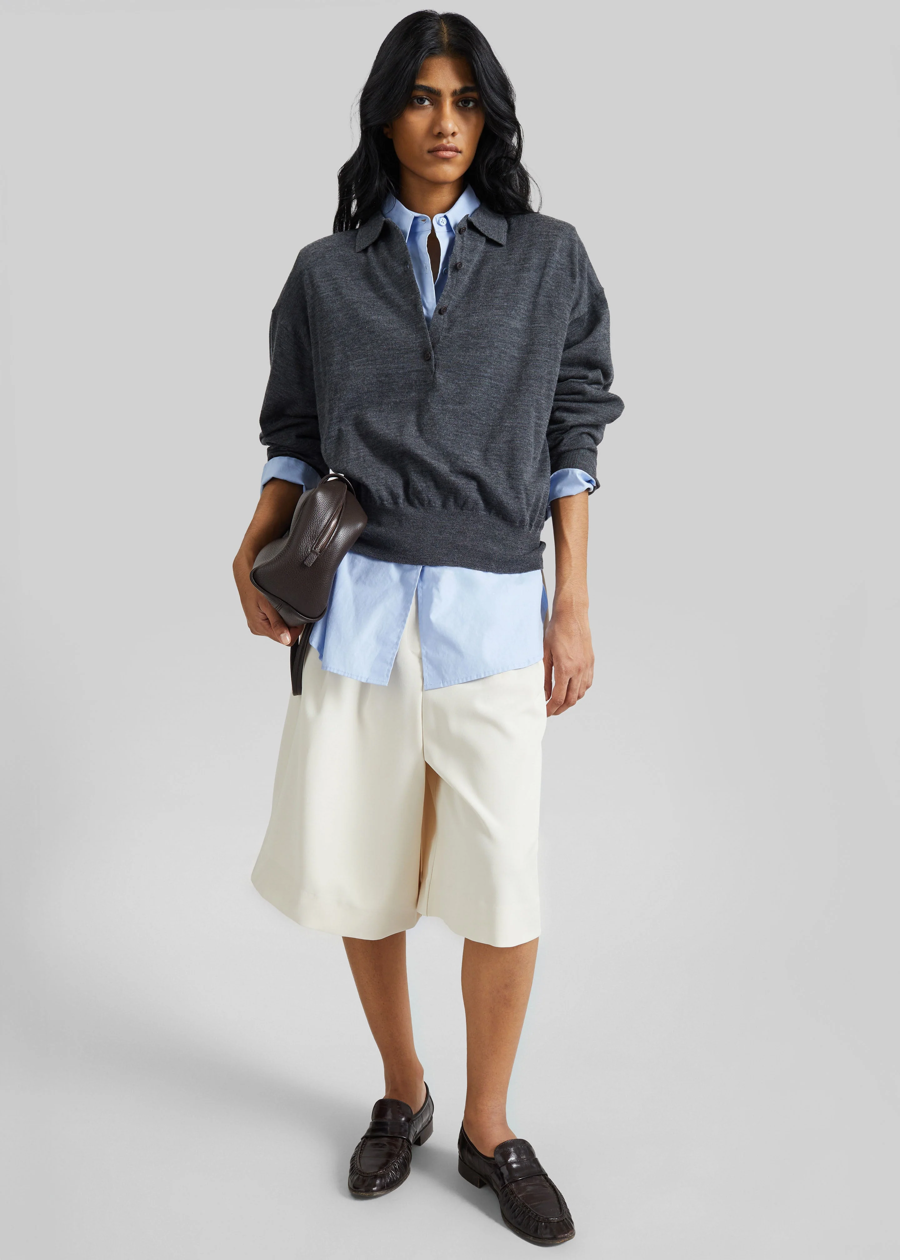 Martel Pleated Bermuda Shorts - Cream