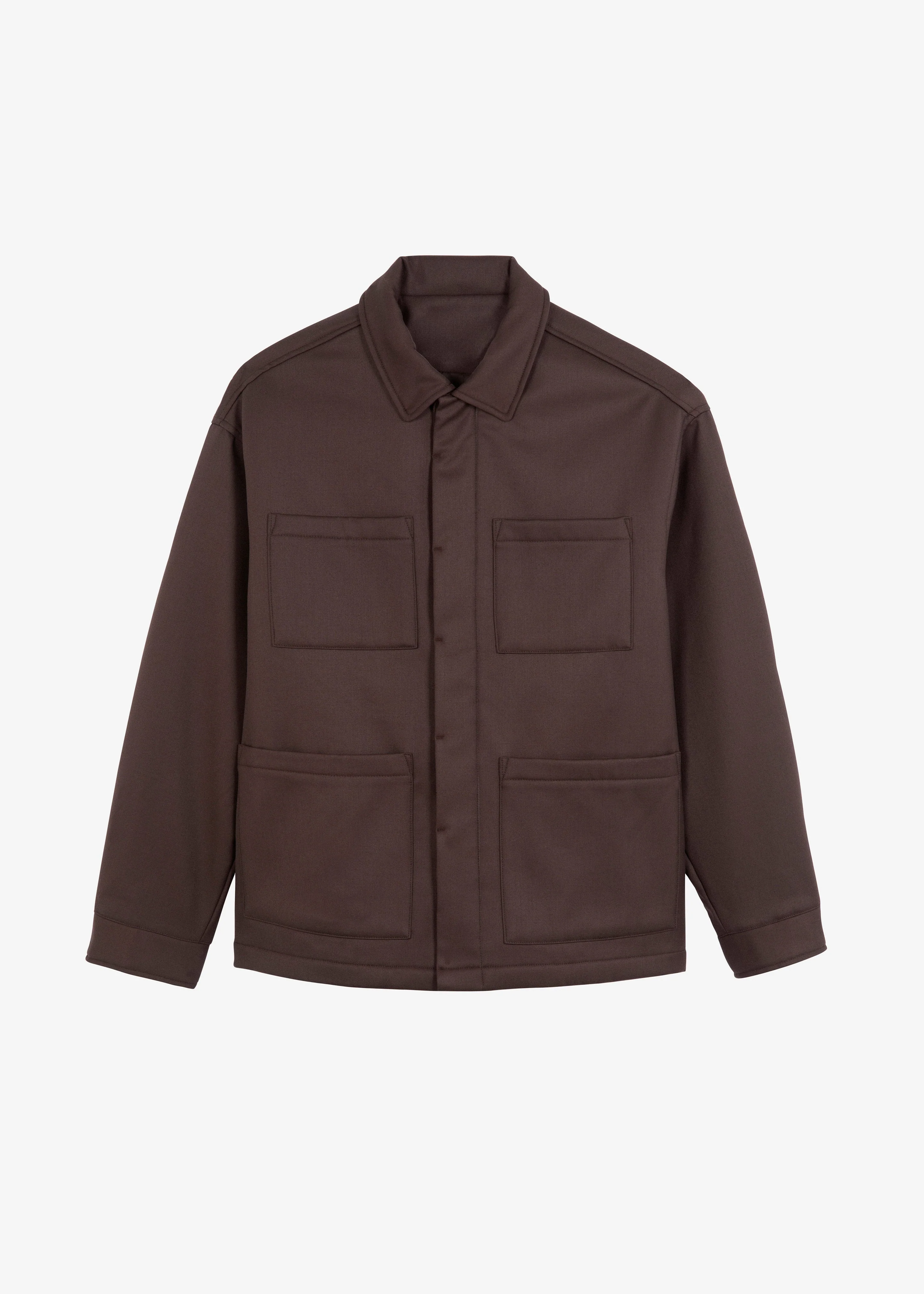 Mason Boxy Wool Jacket - Brown - Image 8