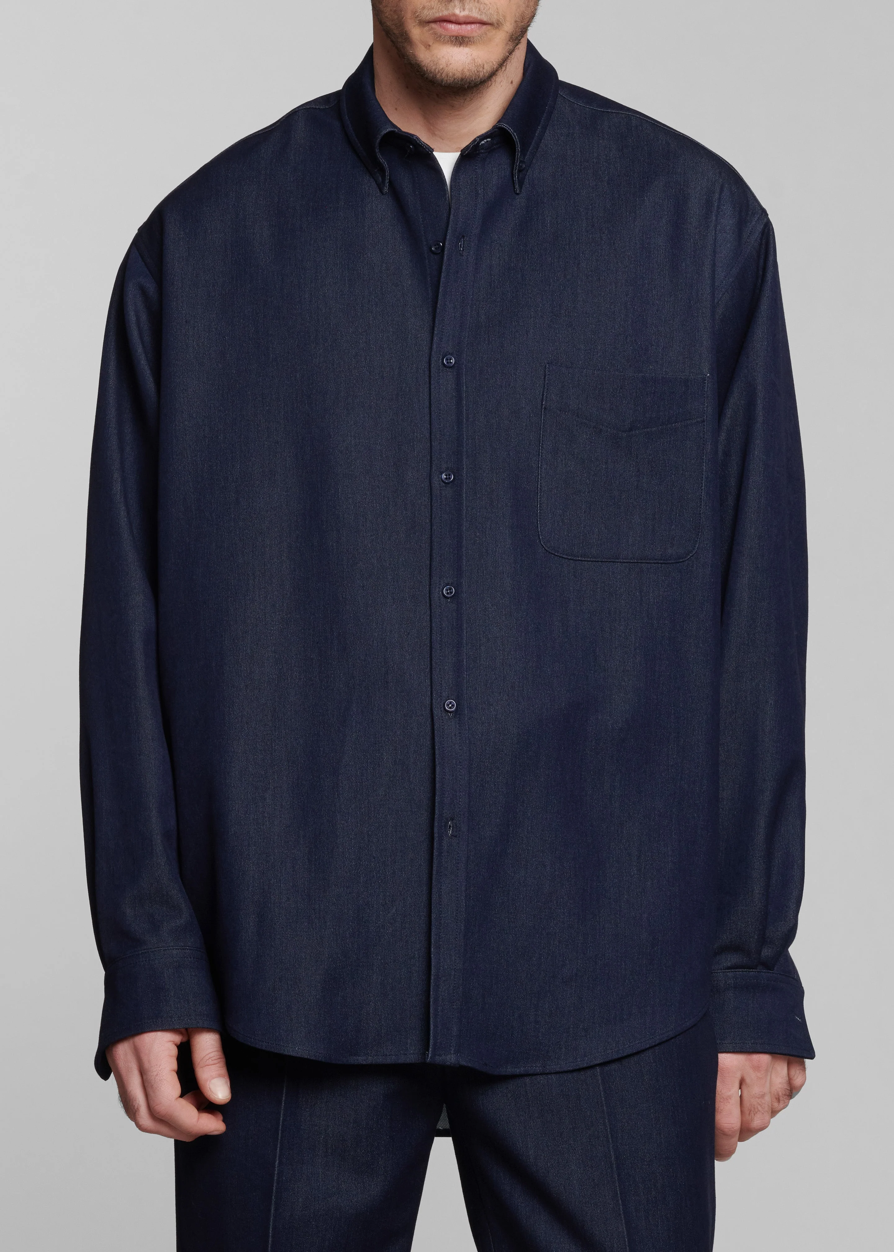 Mason Button Up Shirt - Indigo - Image 4