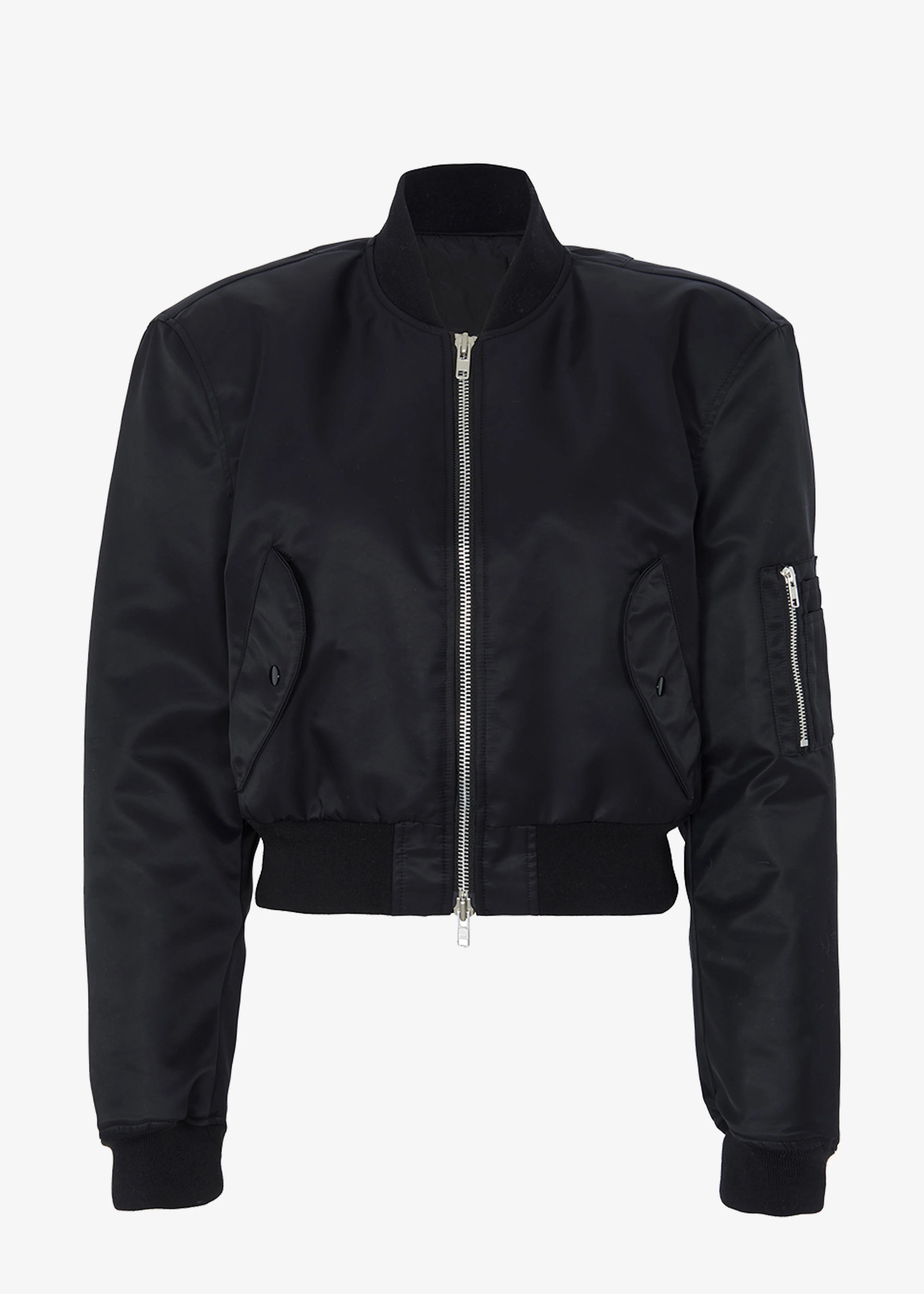Mati Cropped Padded Bomber - Black - Image 12