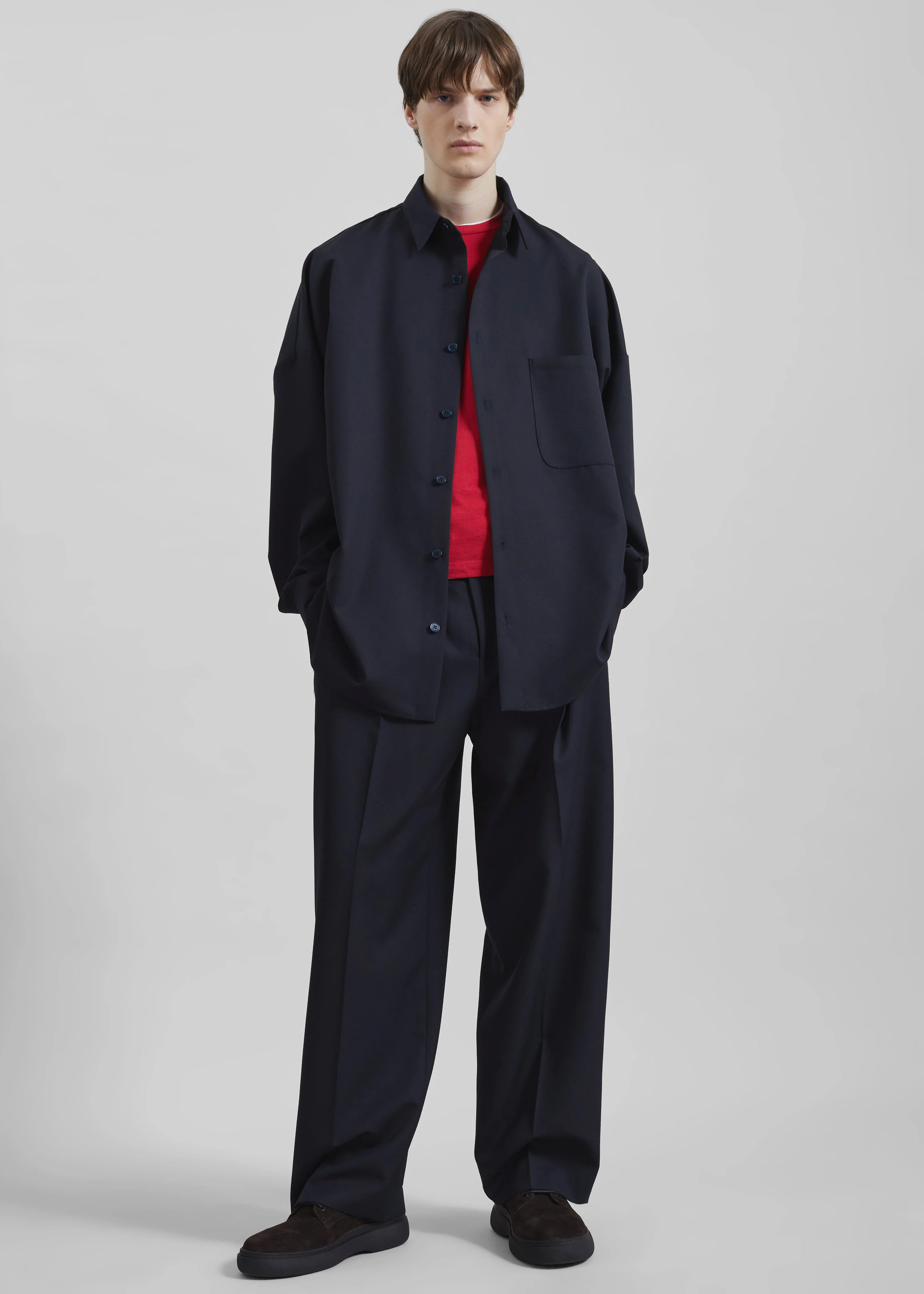 Milton Wool-Blend Shirt - Dark Navy - Image 4