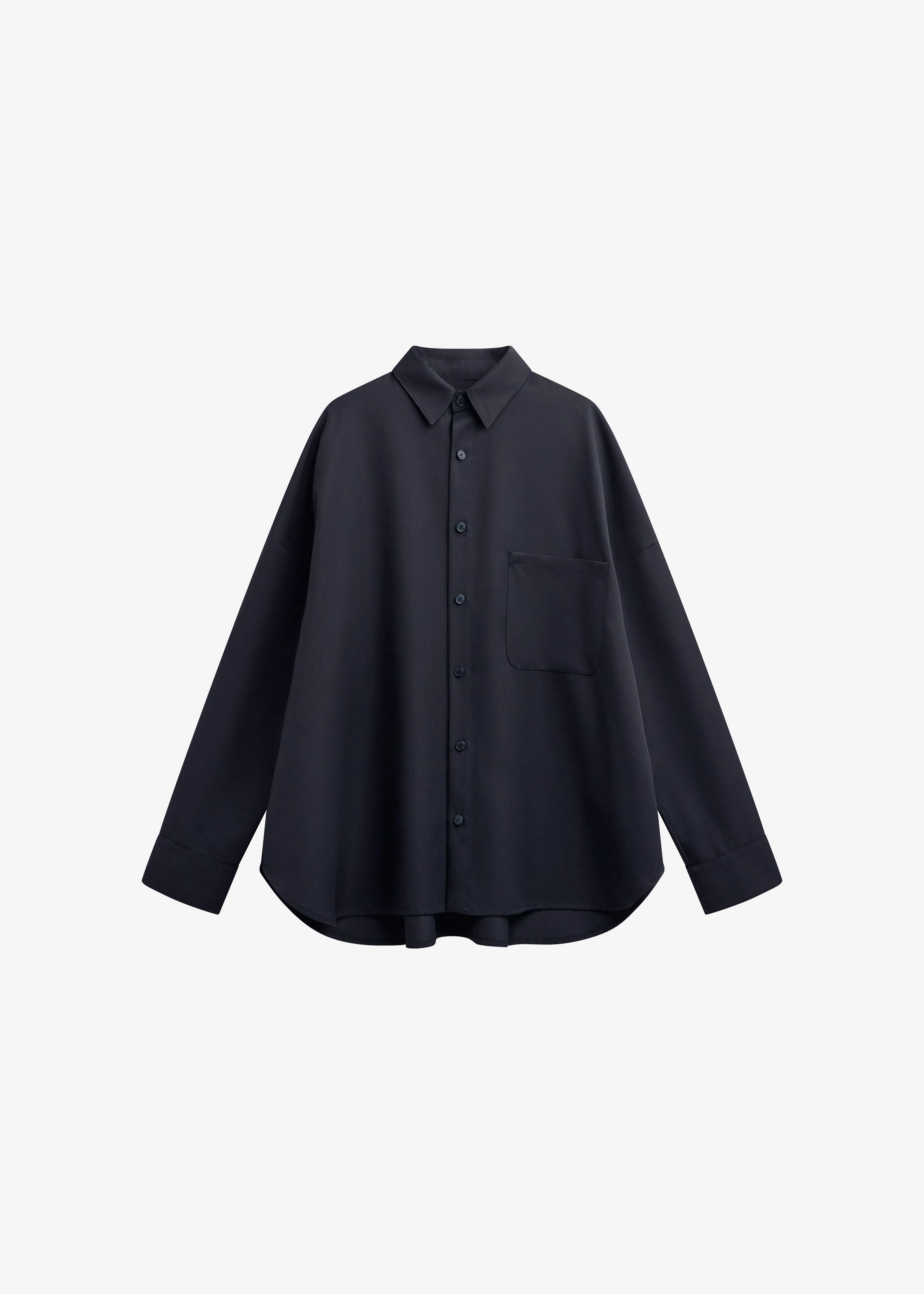 Milton Wool-Blend Shirt - Dark Navy - Image 7