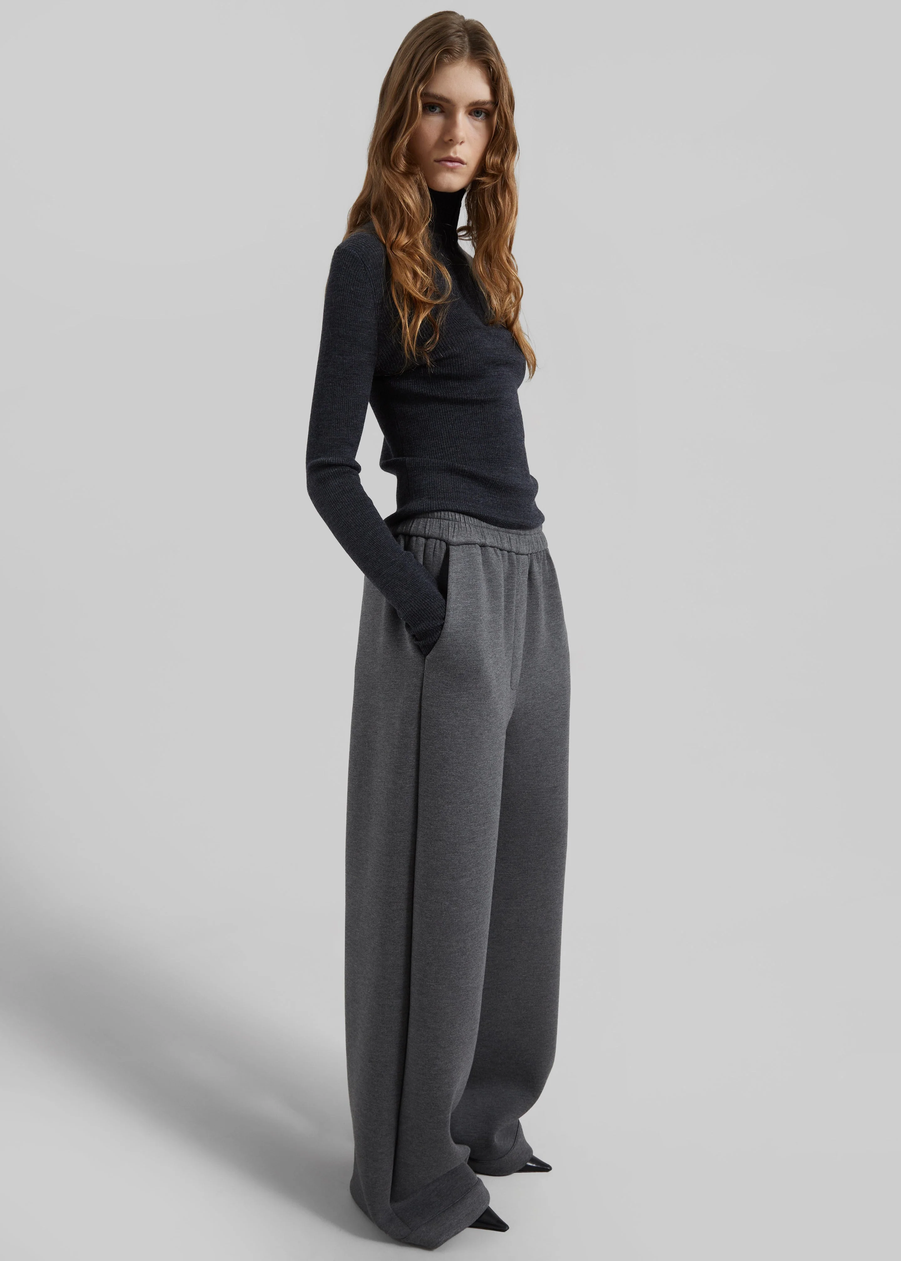 Mirca Neoprene Elastic Pants - Dark Grey - Image 2