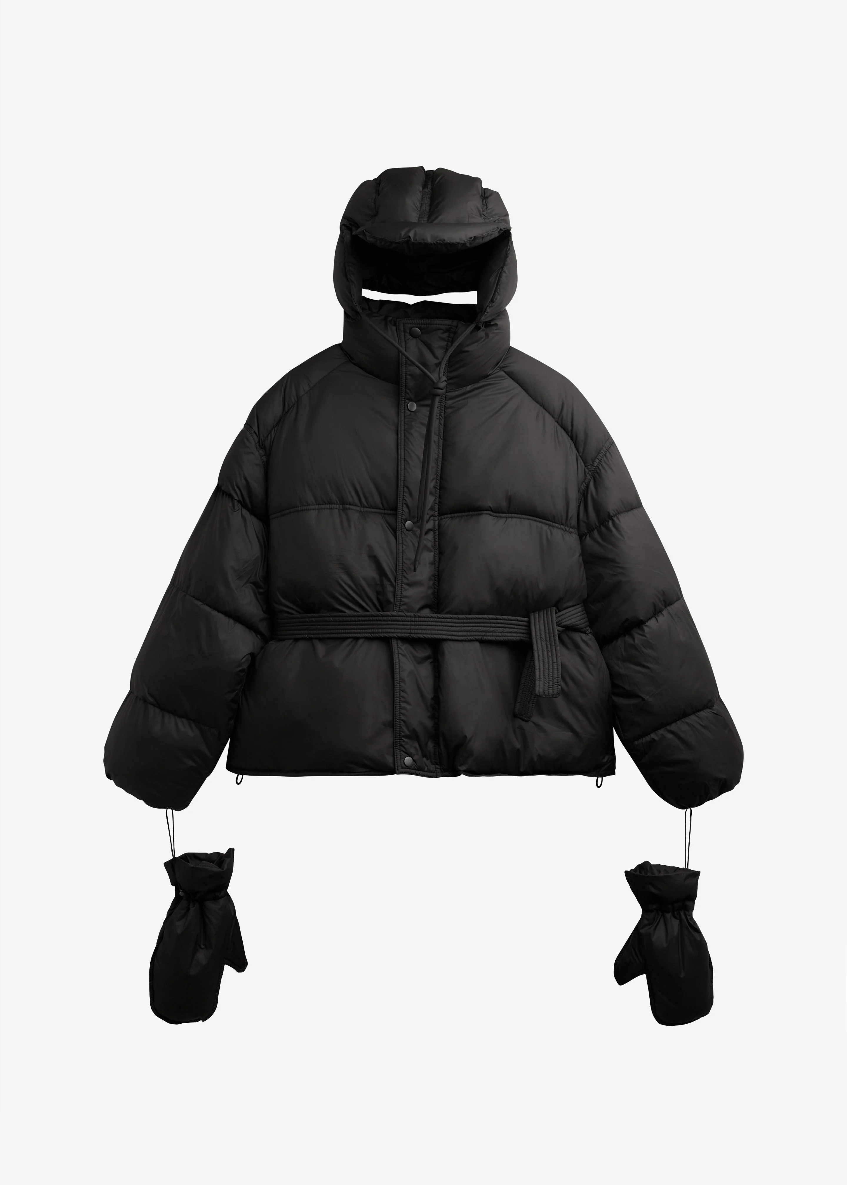 Moena Puffer Jacket & Accessories Set - Black - Image 10