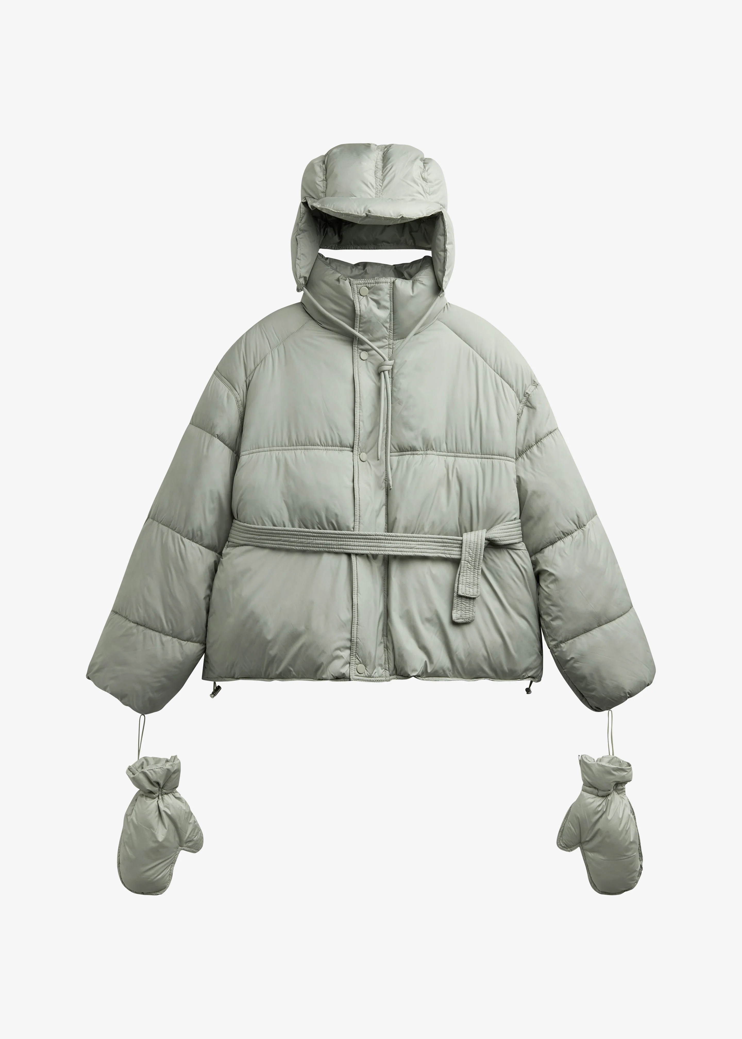 Moena Puffer Jacket & Accessories Set - Sage - Image 11