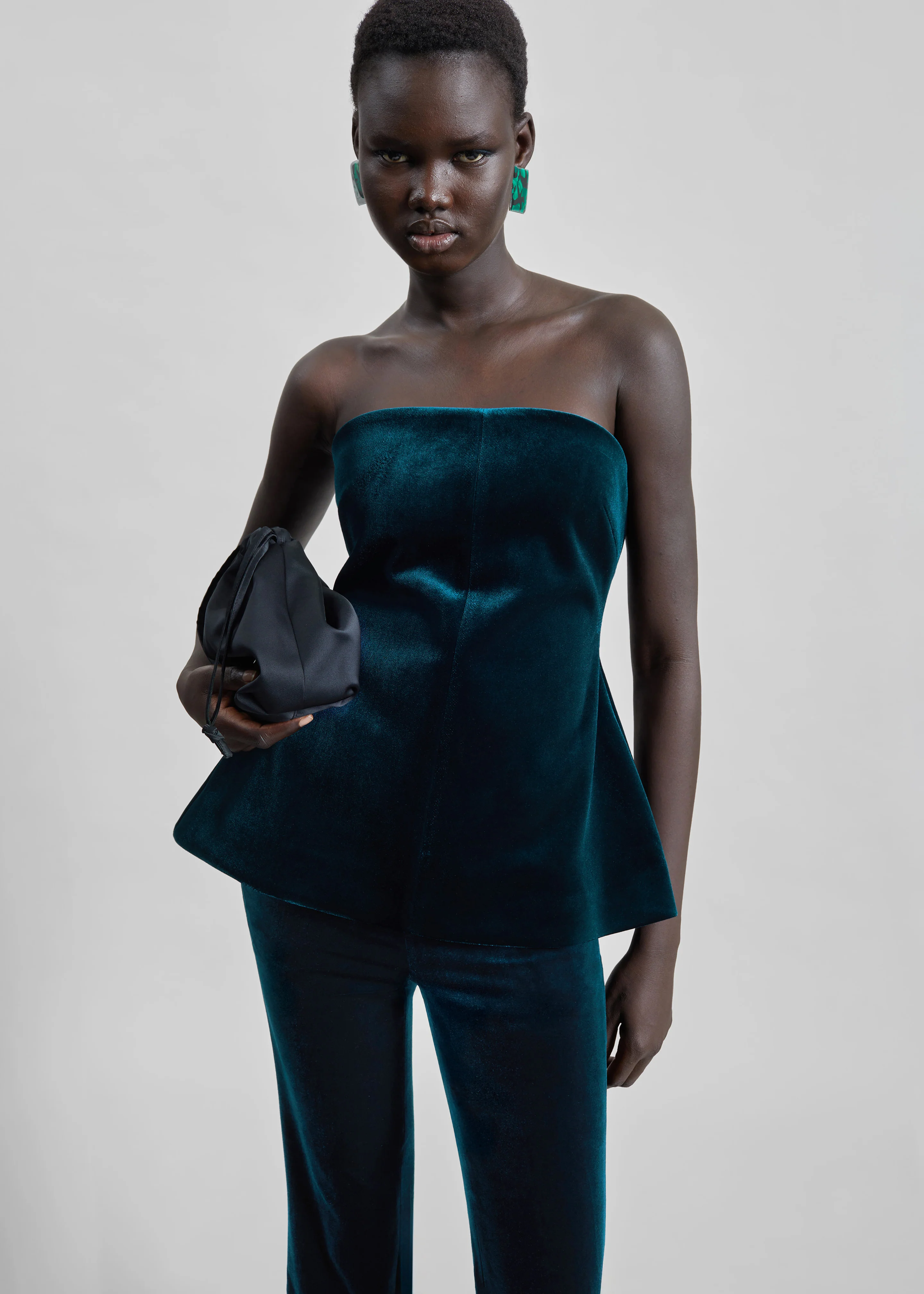 Morgan Satin Small Pouch - Black - Image 4