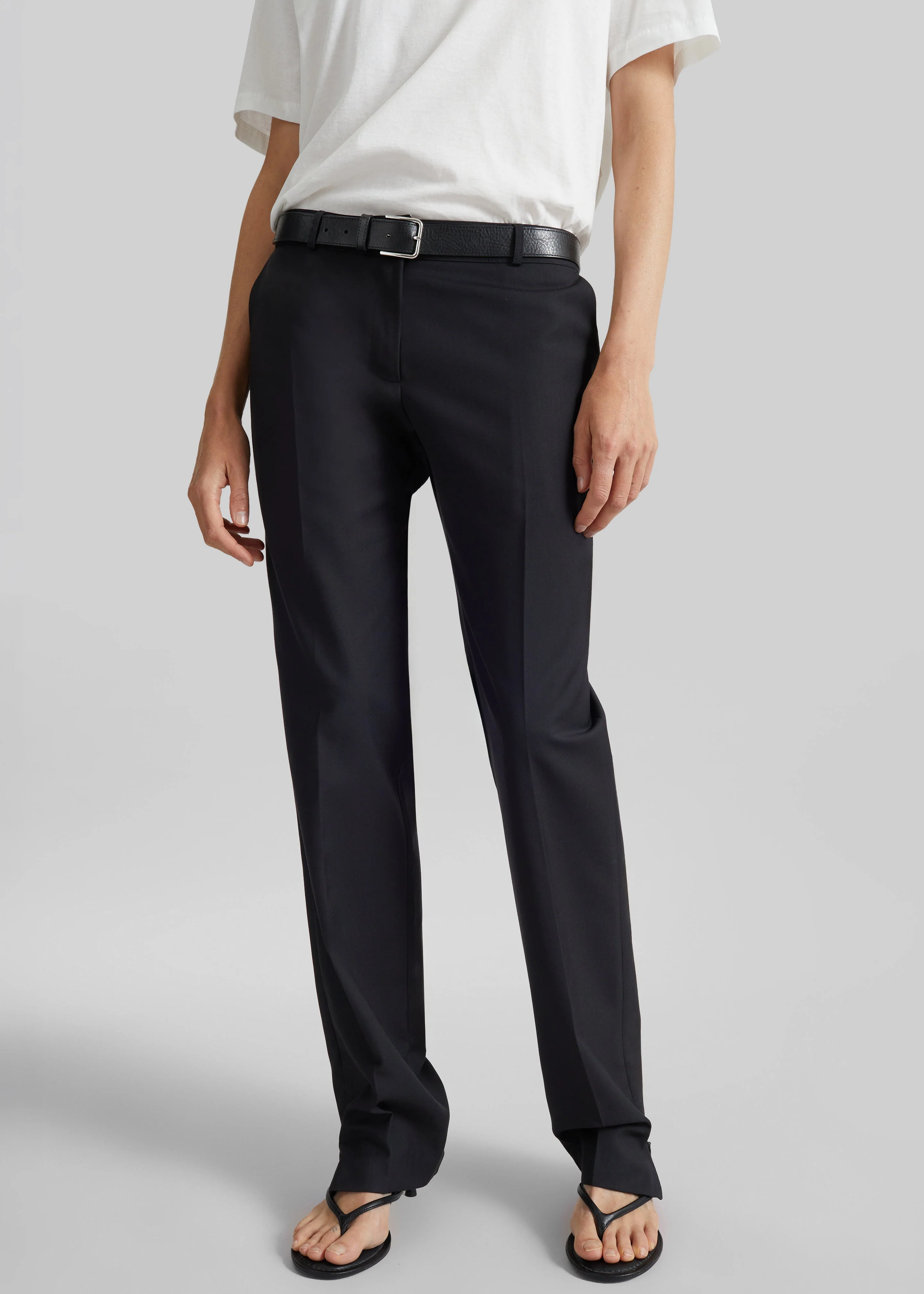 Nantes Straight Trousers - Black - Image 7