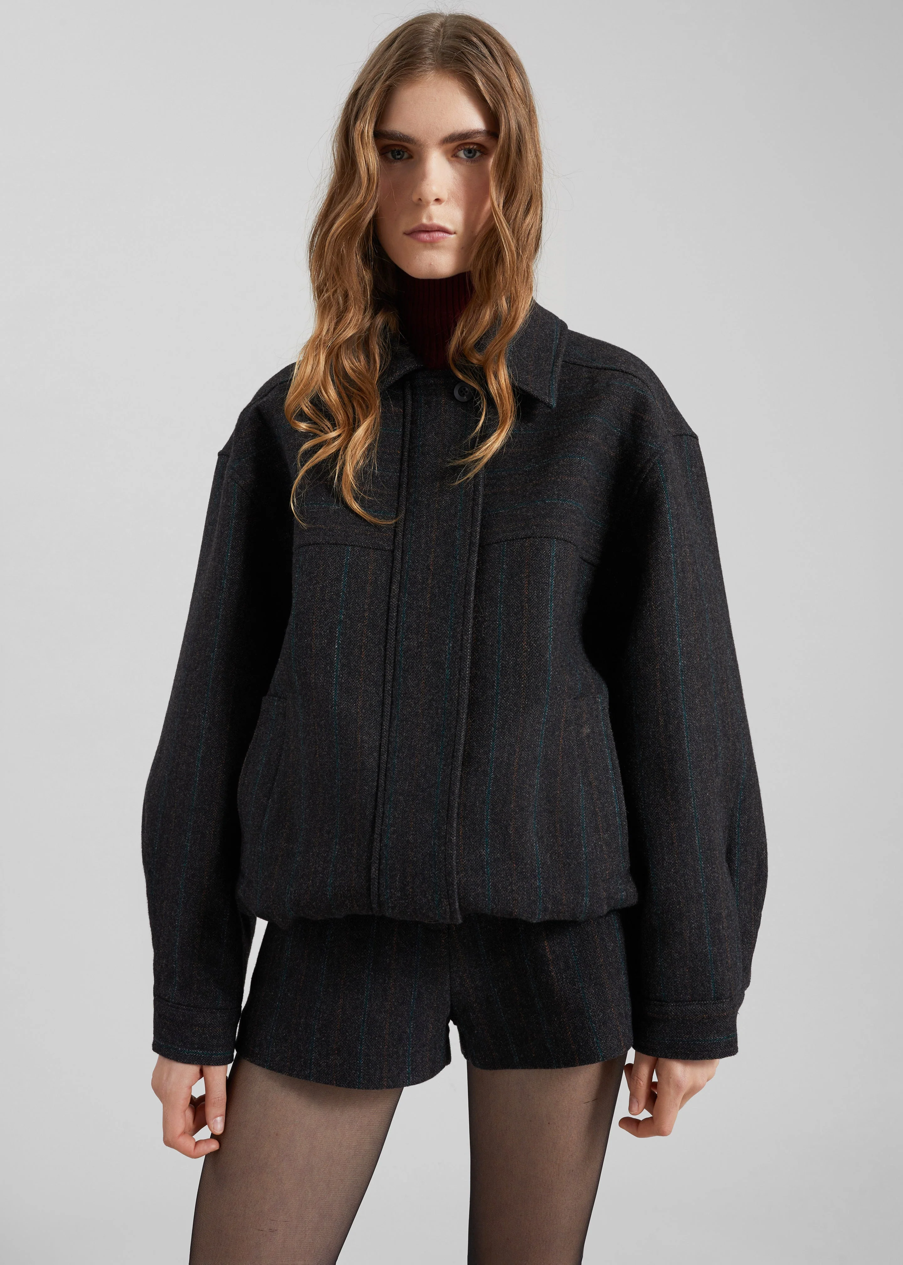 Natick Blouson Jacket - Charcoal Multi Stripe - Image 7