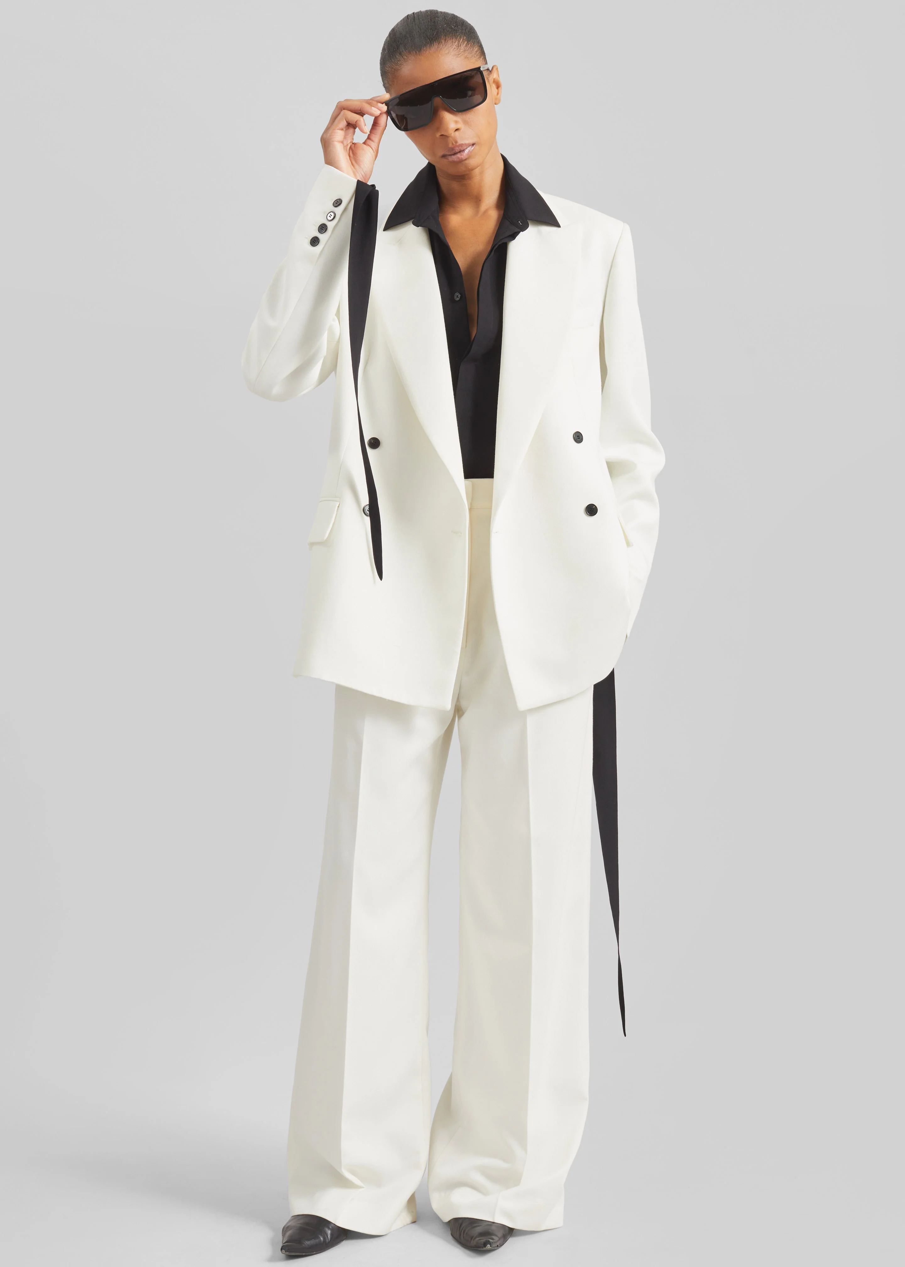 Newark Double Breasted Blazer - Ivory - Image 2
