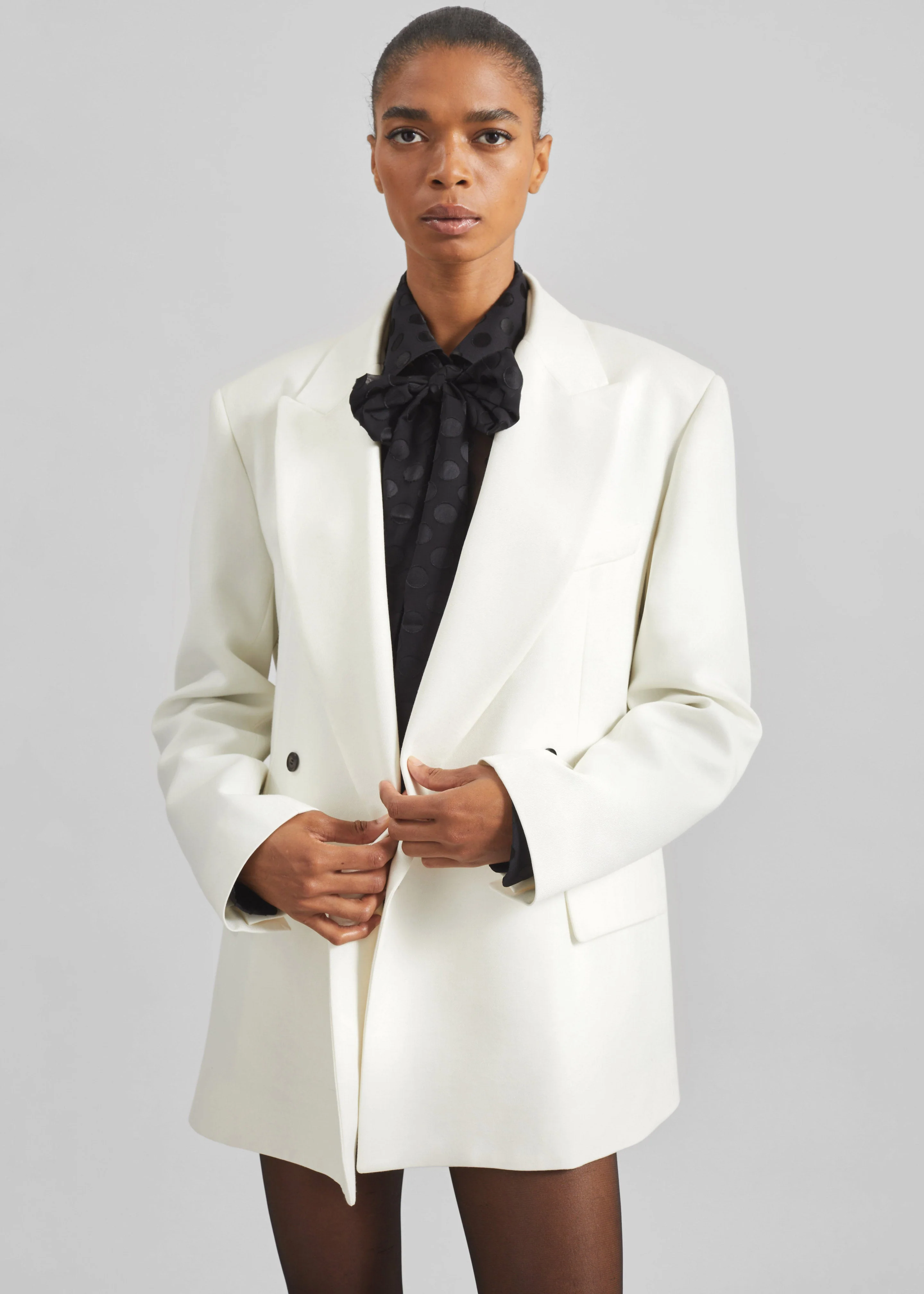 Newark Double Breasted Blazer - Ivory - Image 6