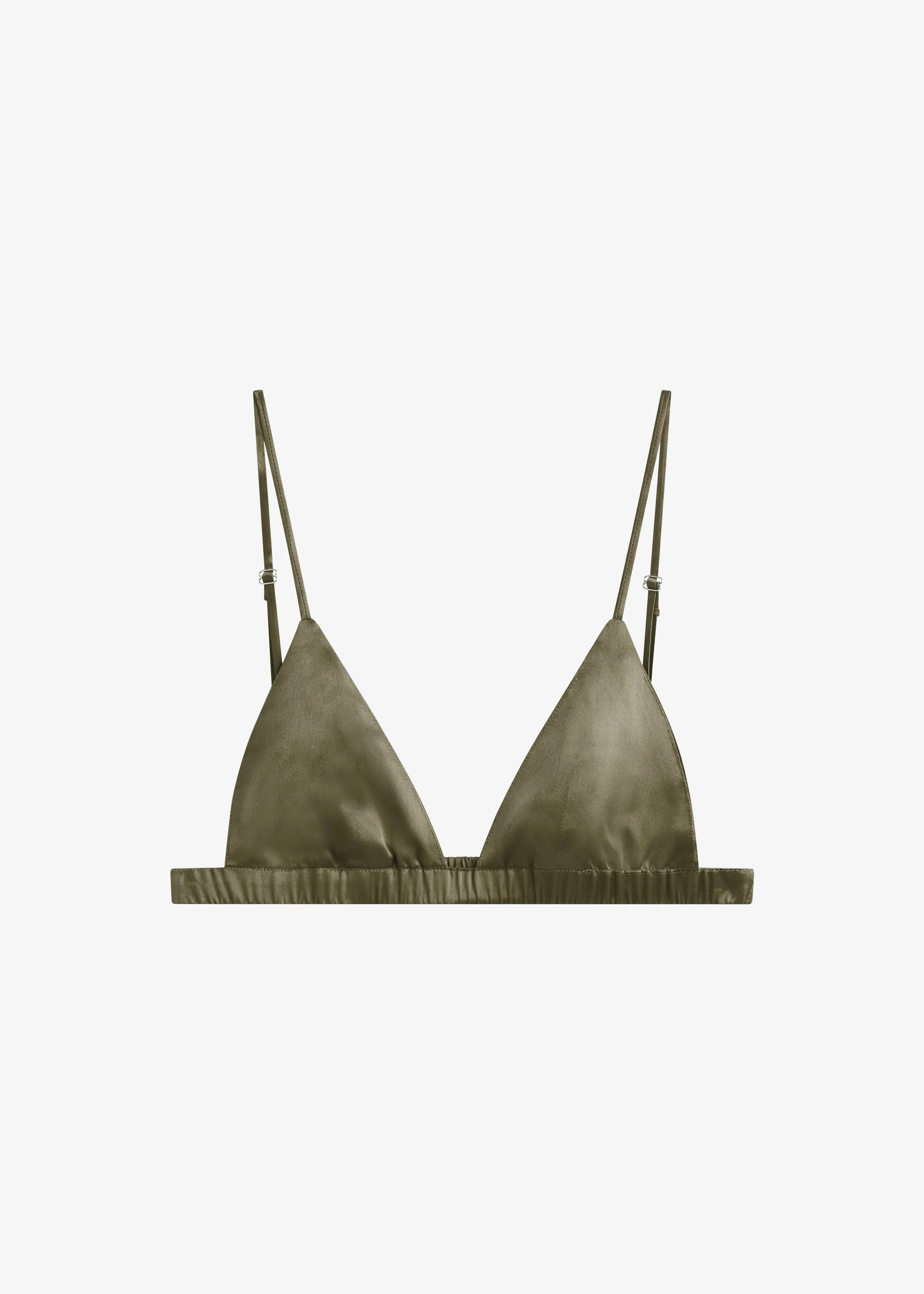 Nina Silk Bralette - Olive - Image 7
