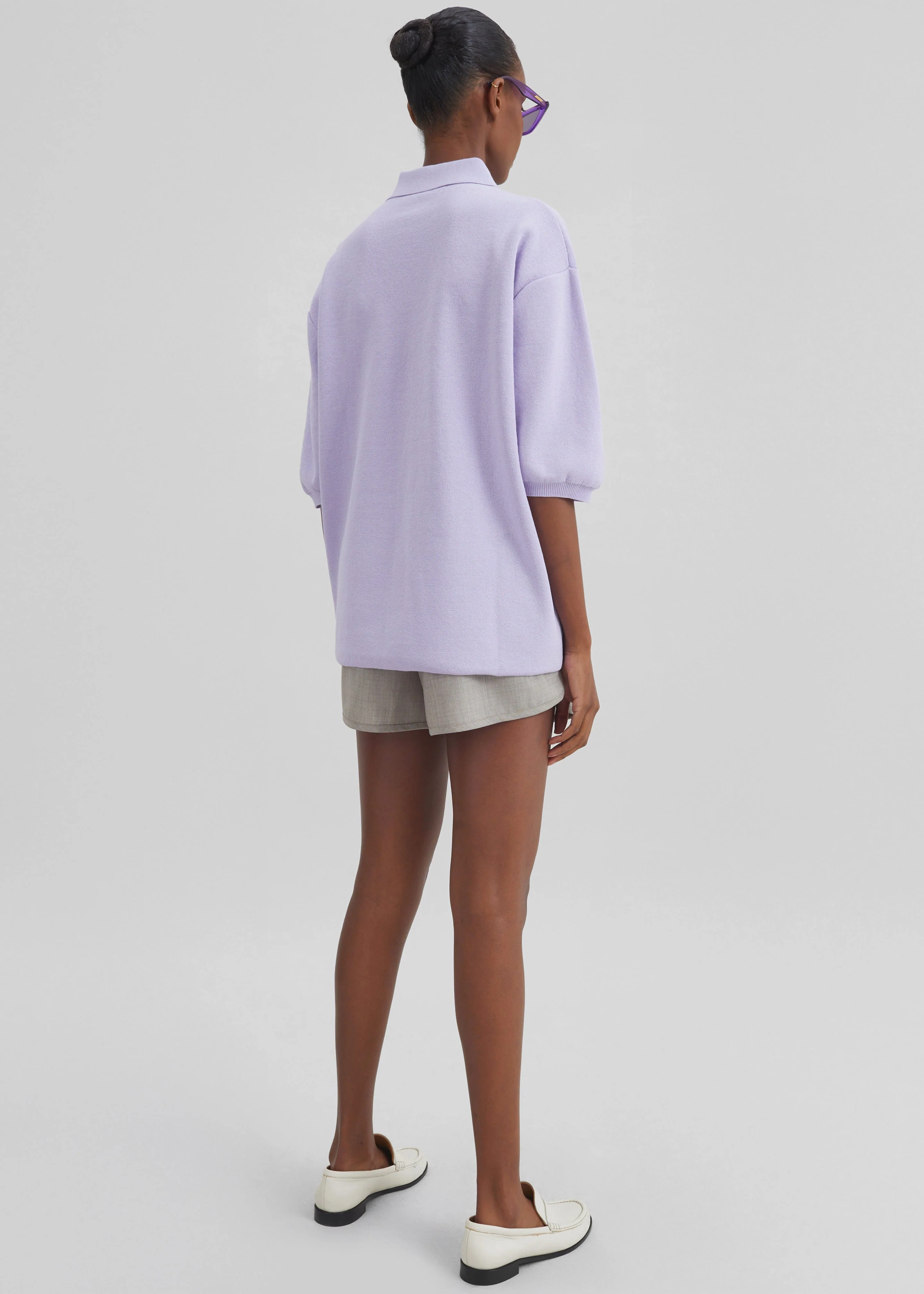 Nola Knit Polo Top - Lavender - Image 11
