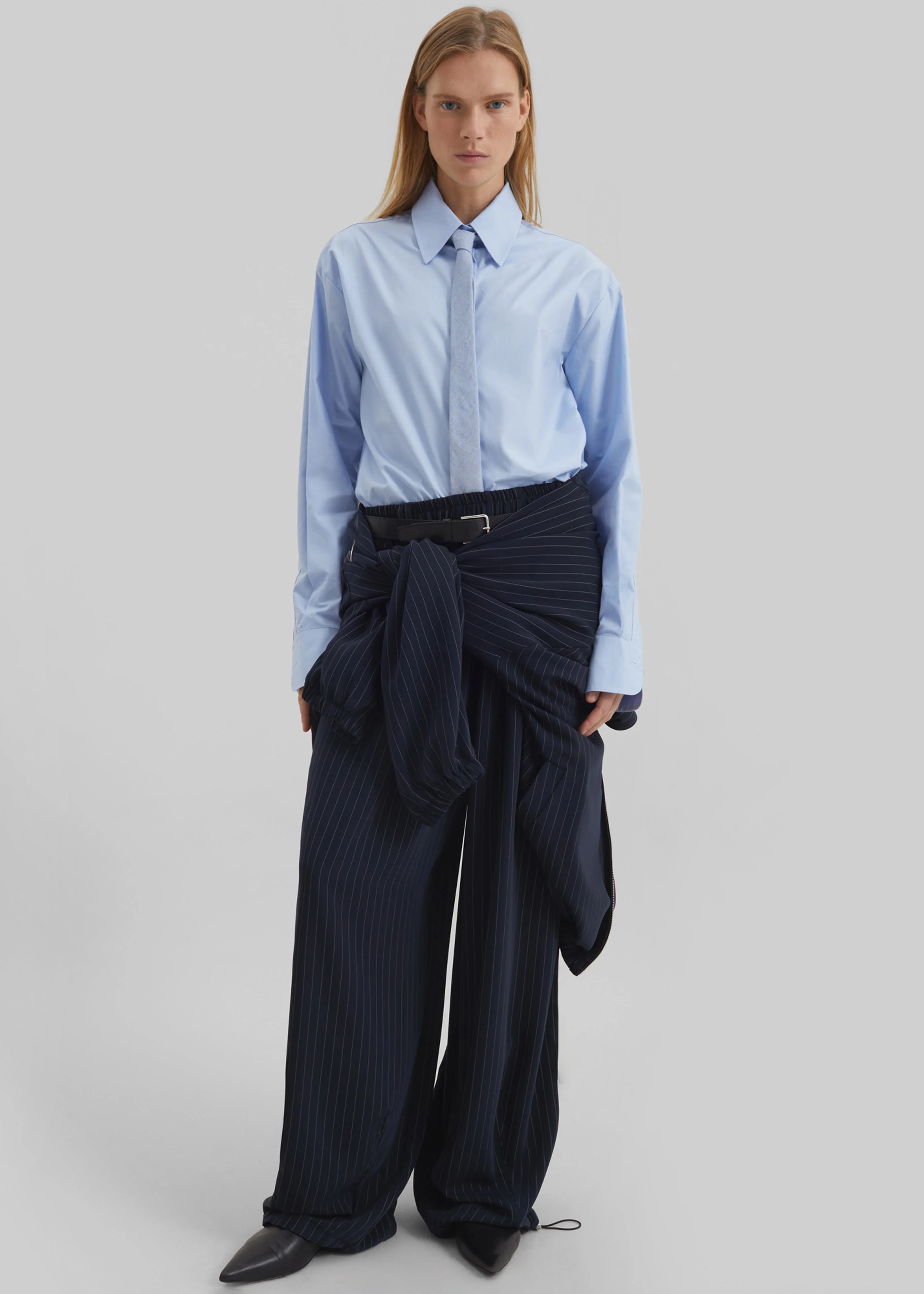 Oakdale Track Pants - Navy/White Pinstripe