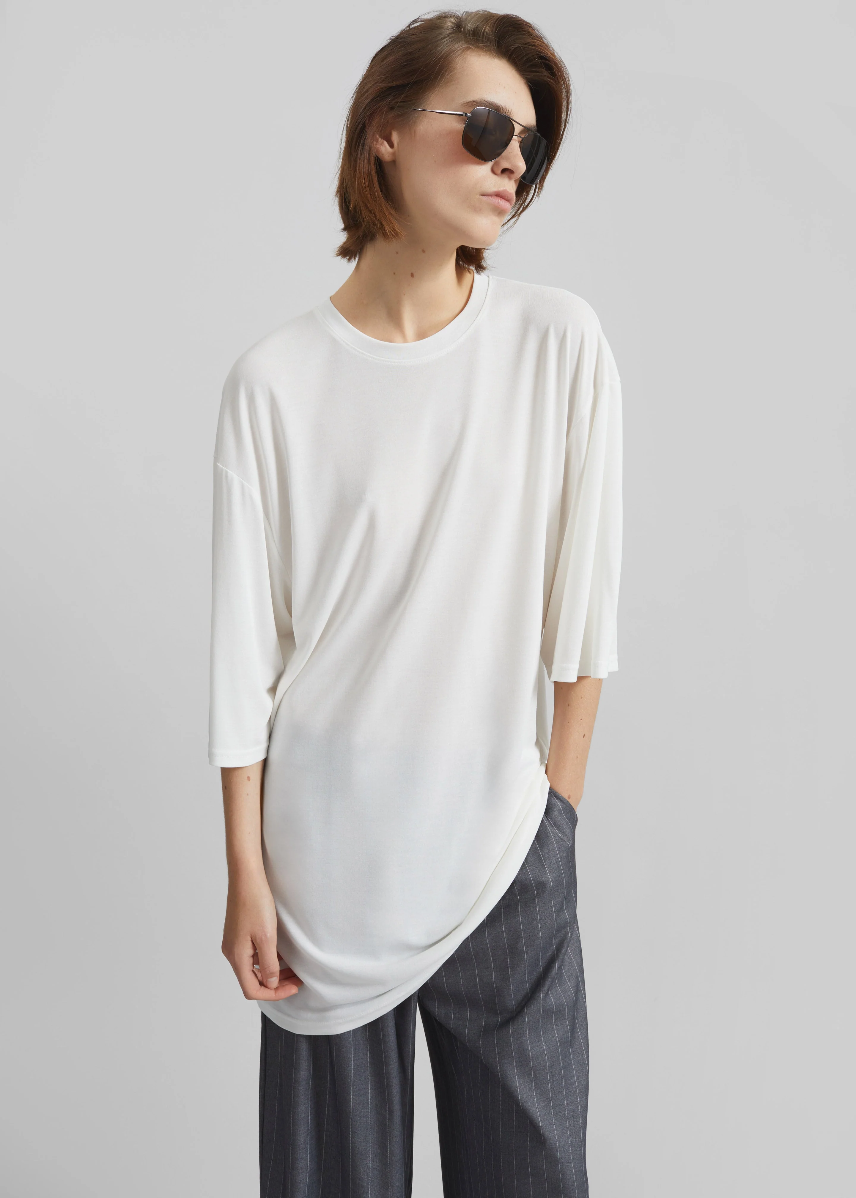 Oberon Soft Oversized T-Shirt - White - Image 3