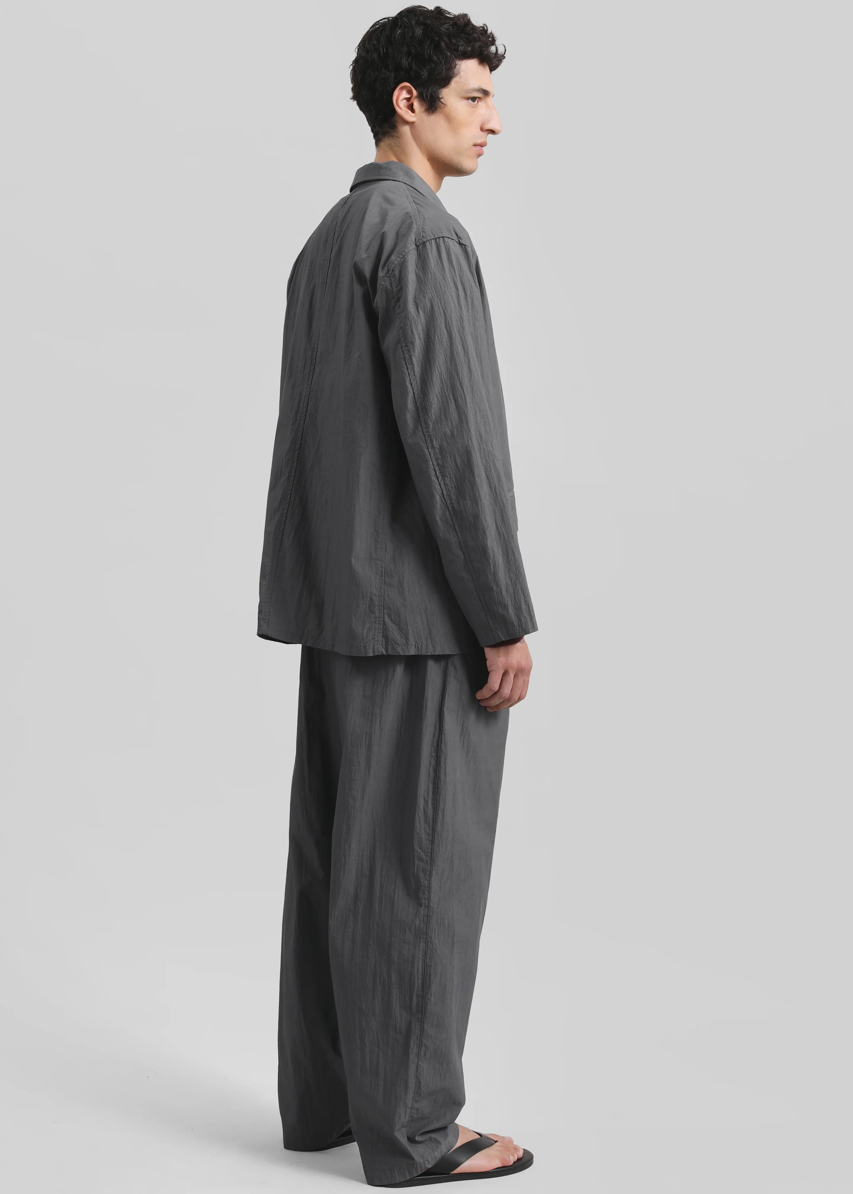 Ohio Crinkled Poplin Blazer - Slate Grey - Image 9