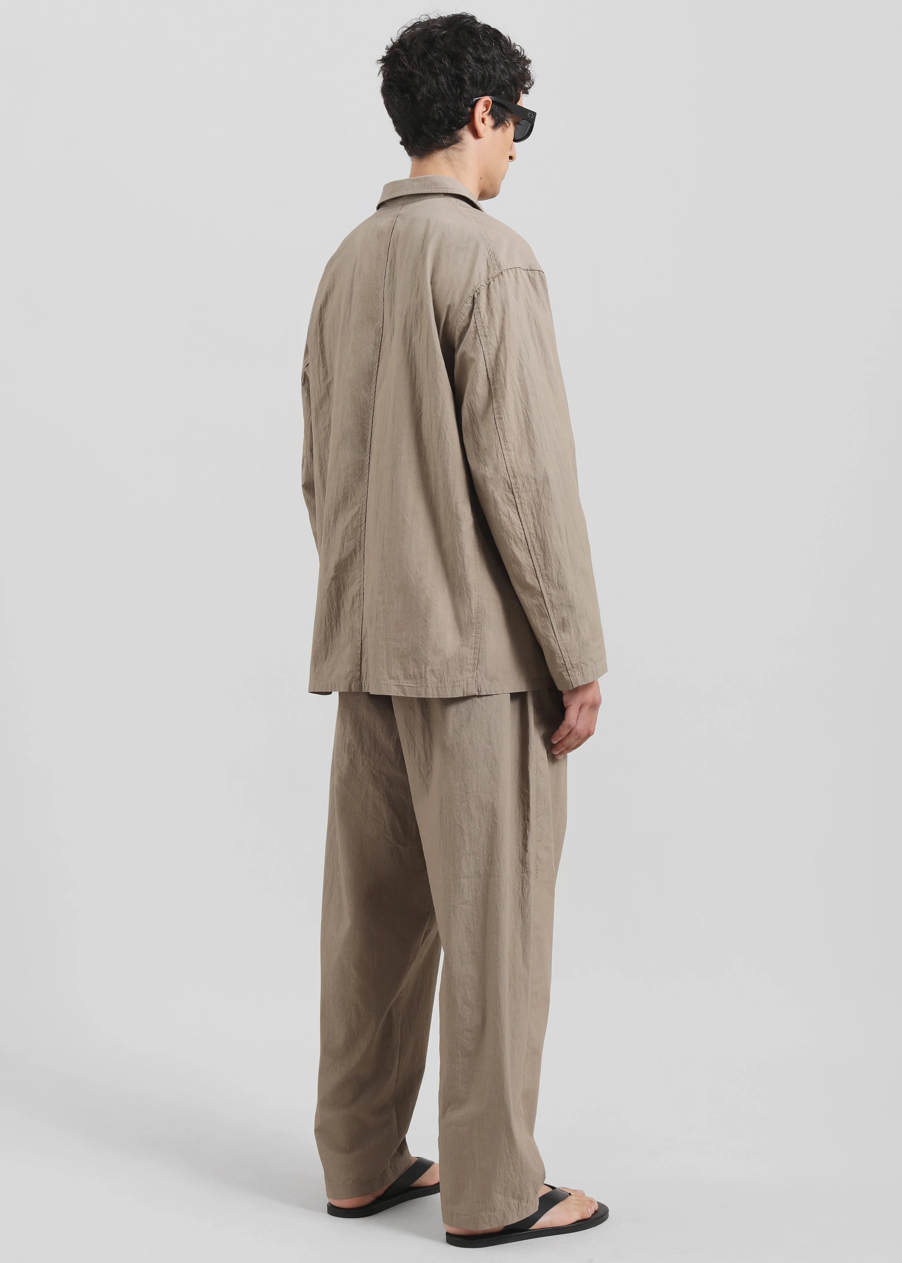 Ohio Crinkled Poplin Blazer - Taupe - Image 12
