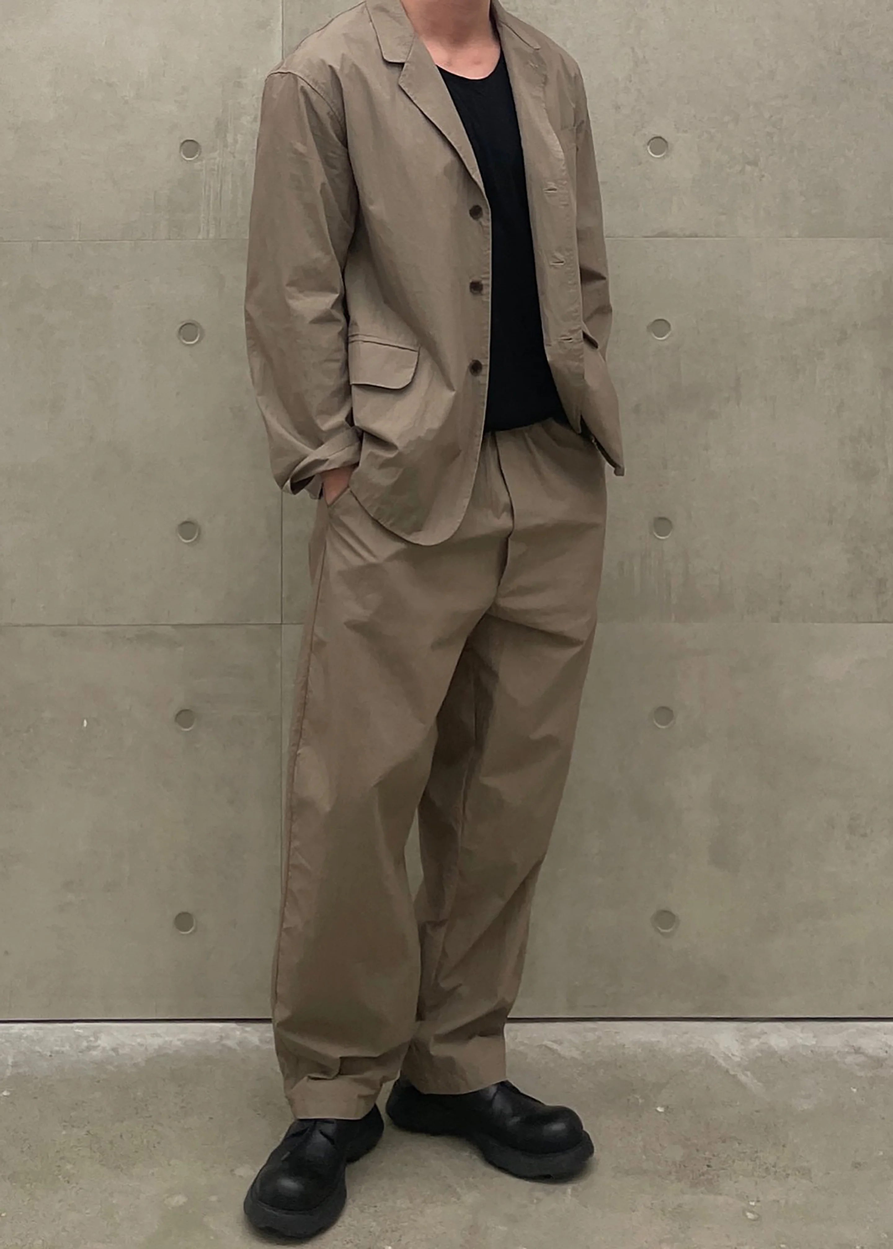 Ohio Crinkled Poplin Blazer - Taupe - Image 8
