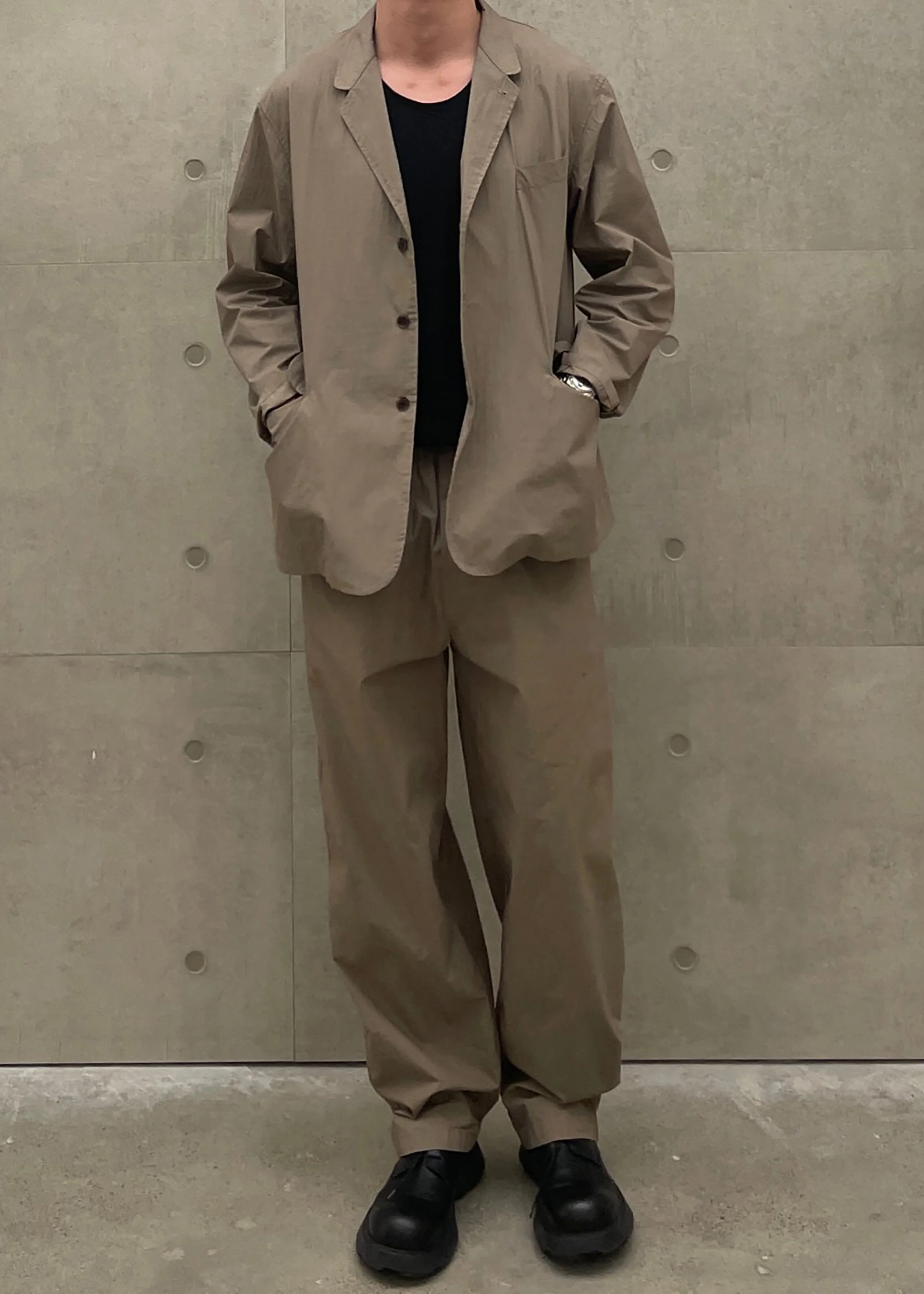 Ohio Crinkled Poplin Blazer - Taupe - Image 9