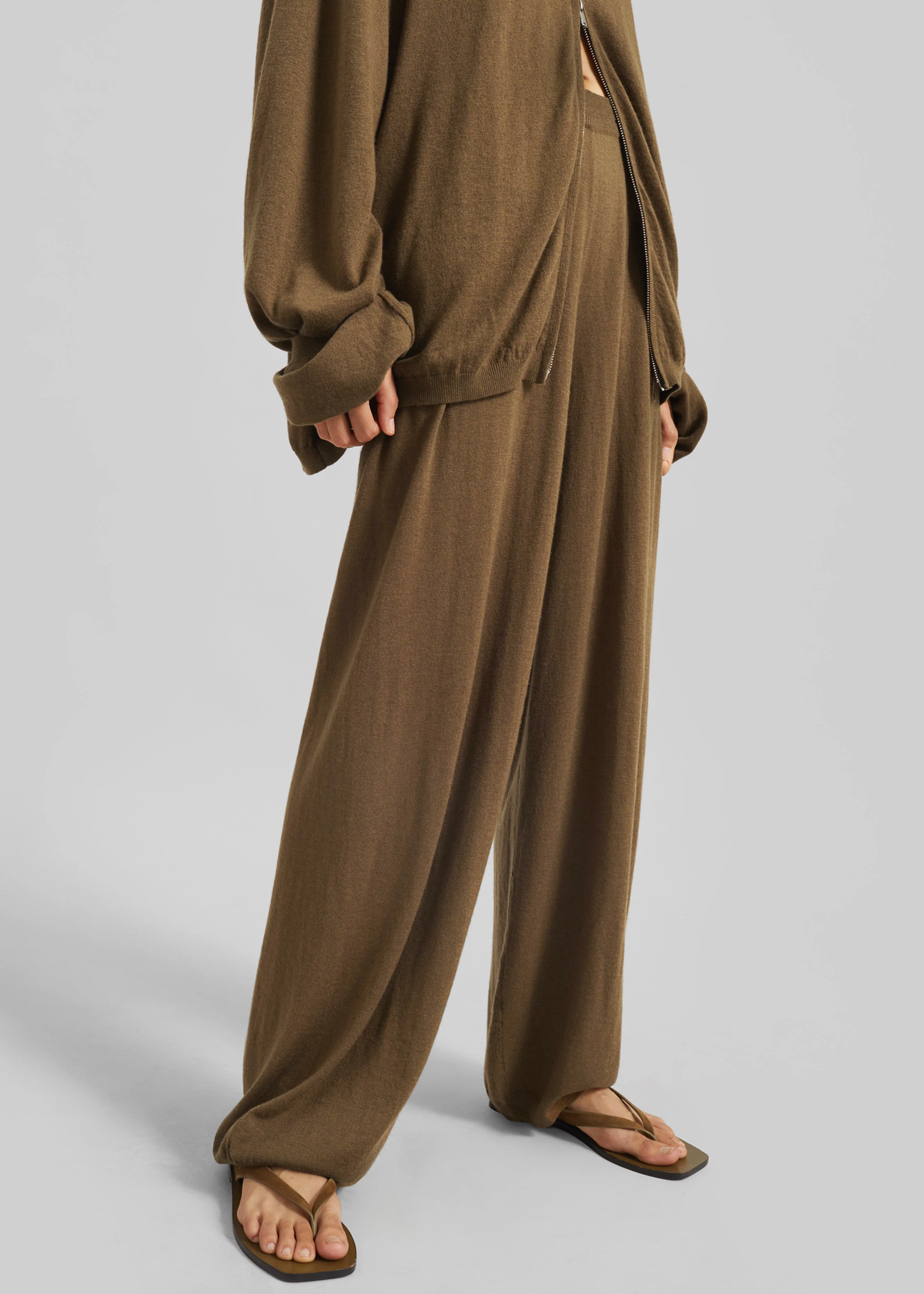 Olia Knit Joggers - Dark Camel - Image 6