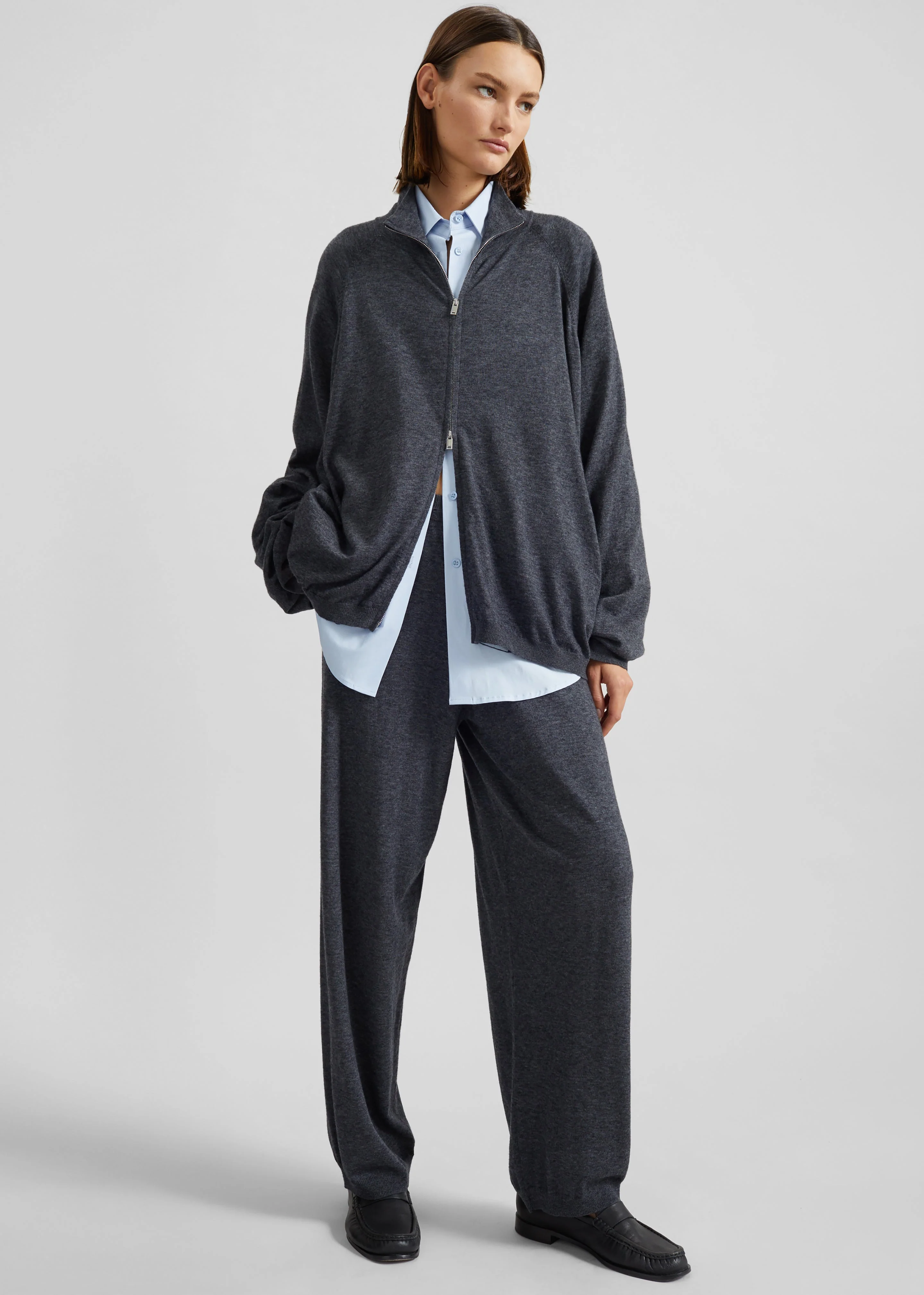 Olia Knit Joggers - Dark Grey Melange - Image 2