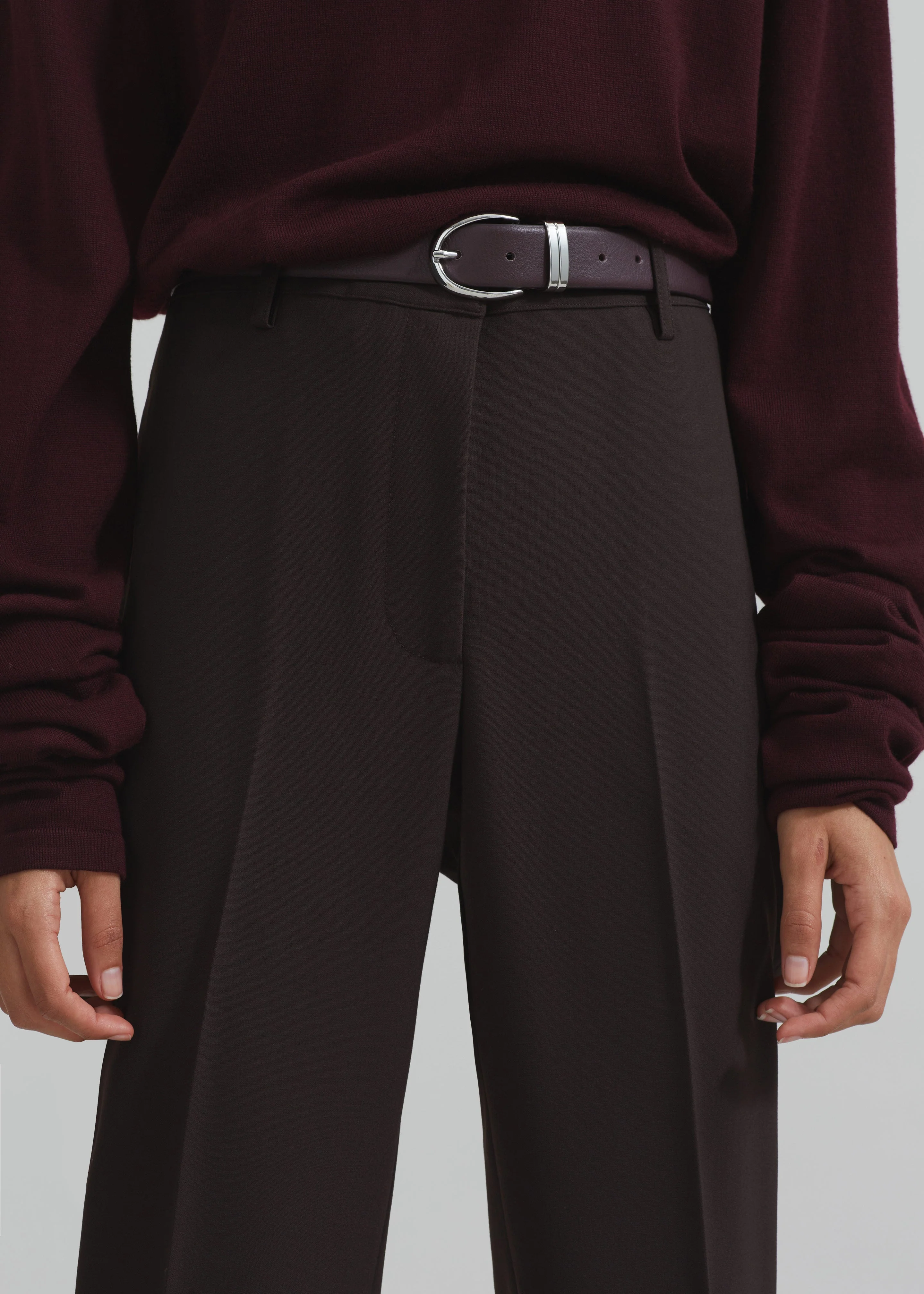 Ora Leather Belt - Plum/Silver - Image 5