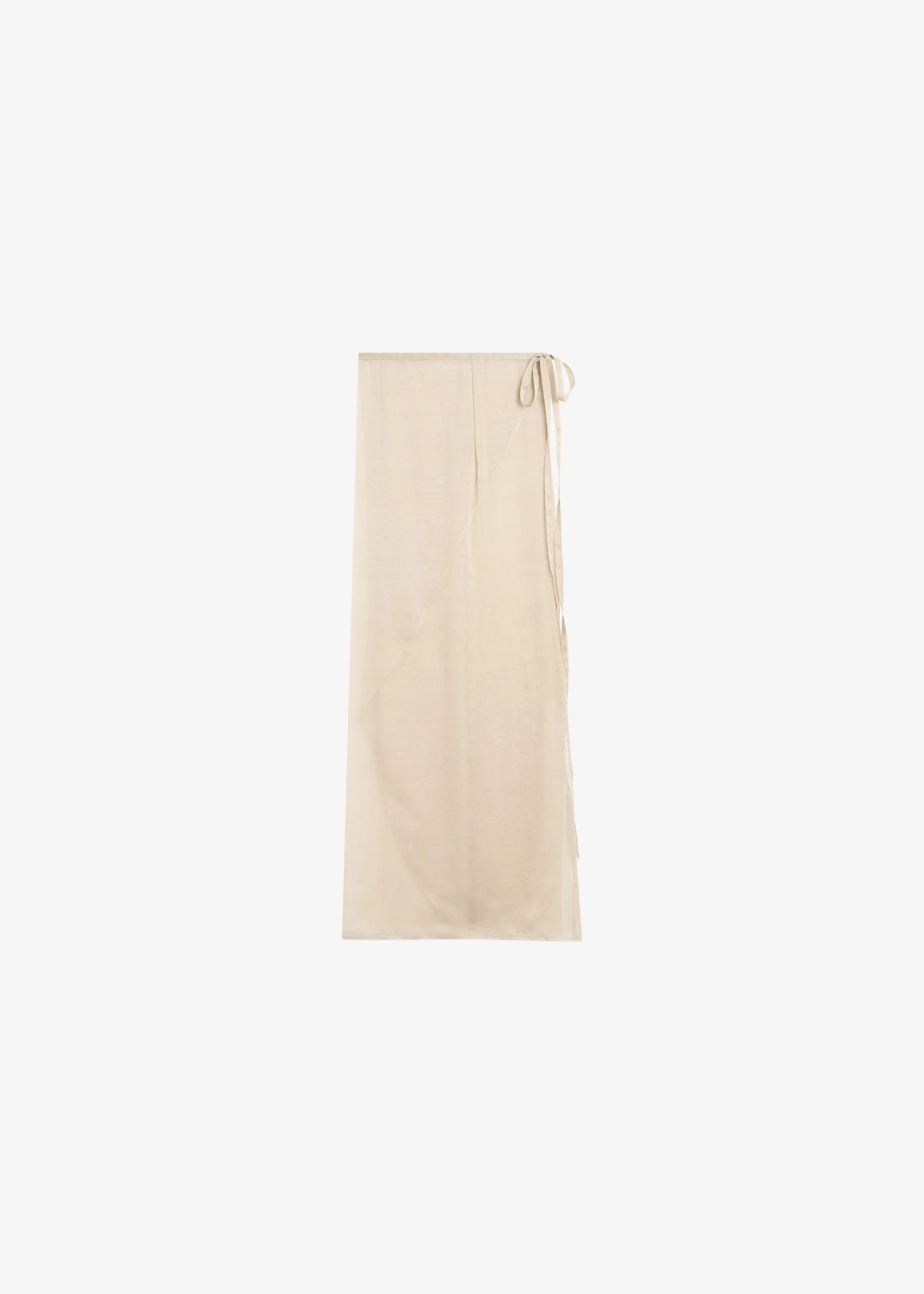 Oria Sheer Silk Chiffon Wrap Skirt - Beige - Image 6