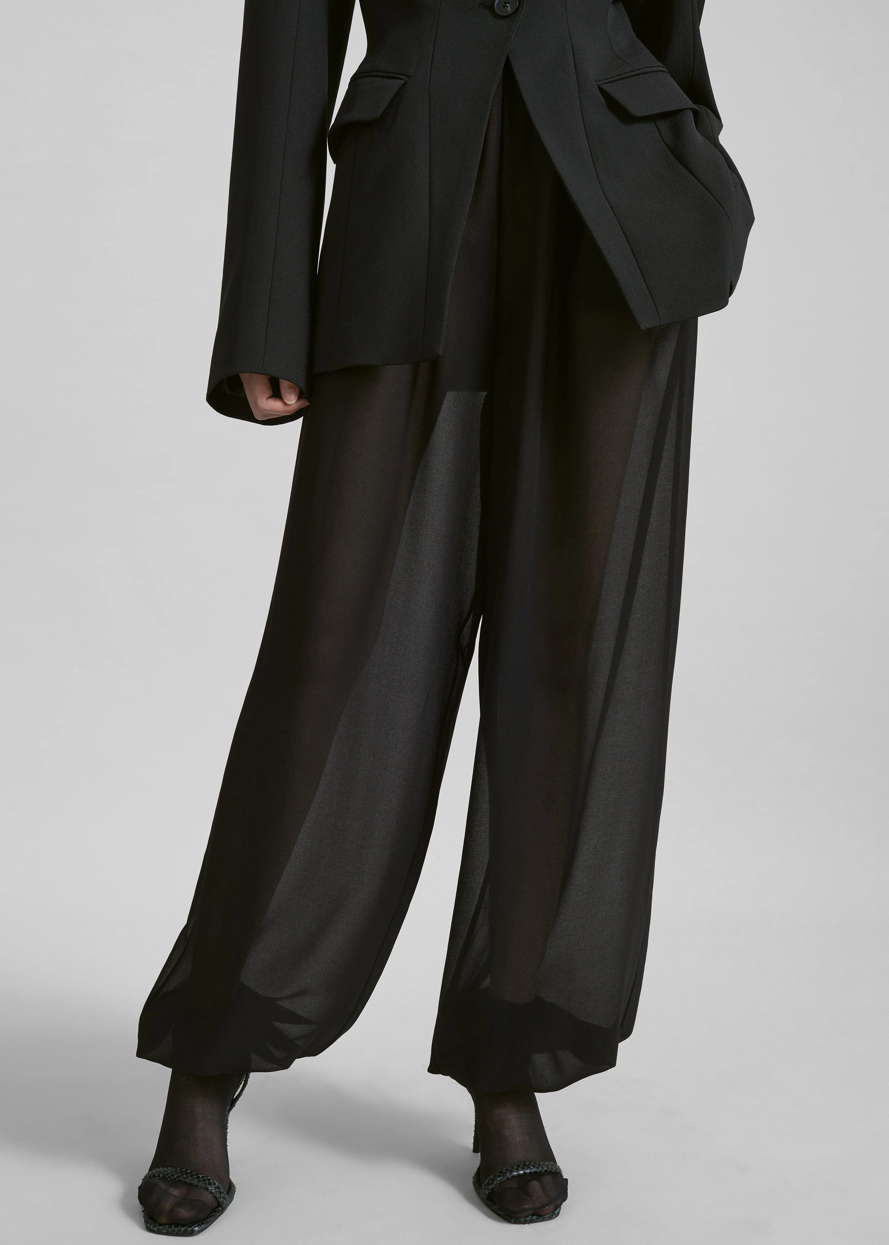 Orissa Sheer Balloon Pants - Black - Image 2