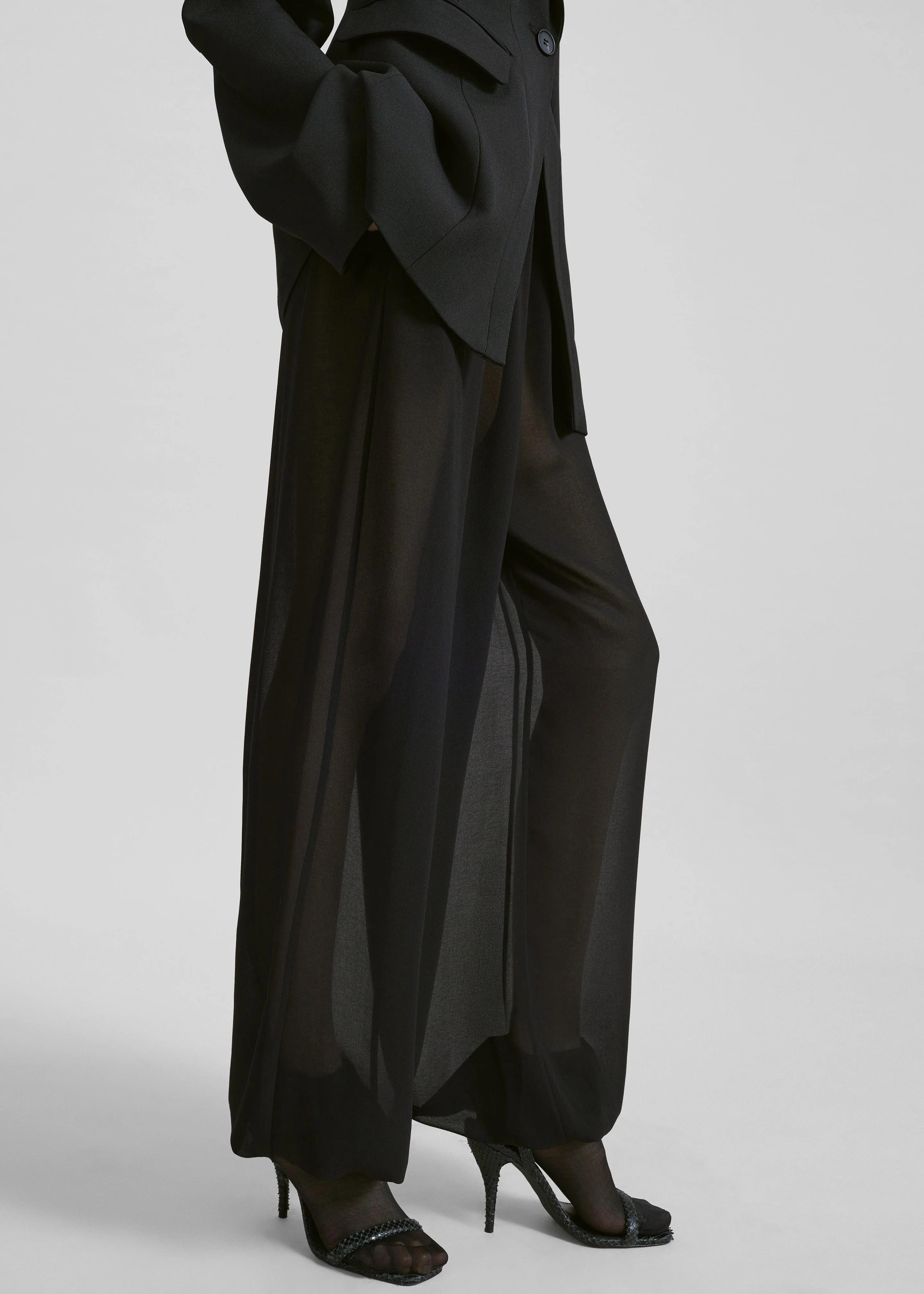 Orissa Sheer Balloon Pants - Black - Image 3