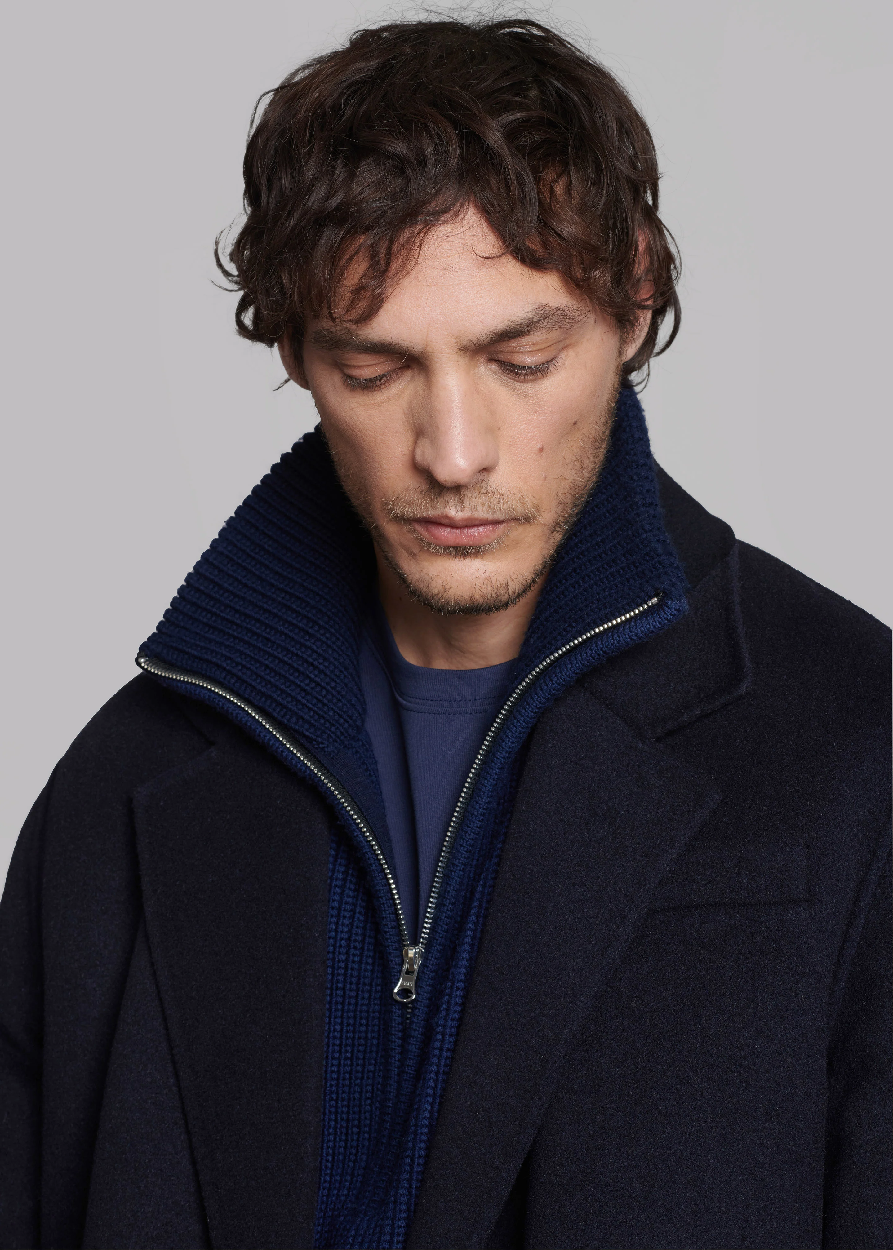 Paxton Wool Coat - Dark Navy - Image 6