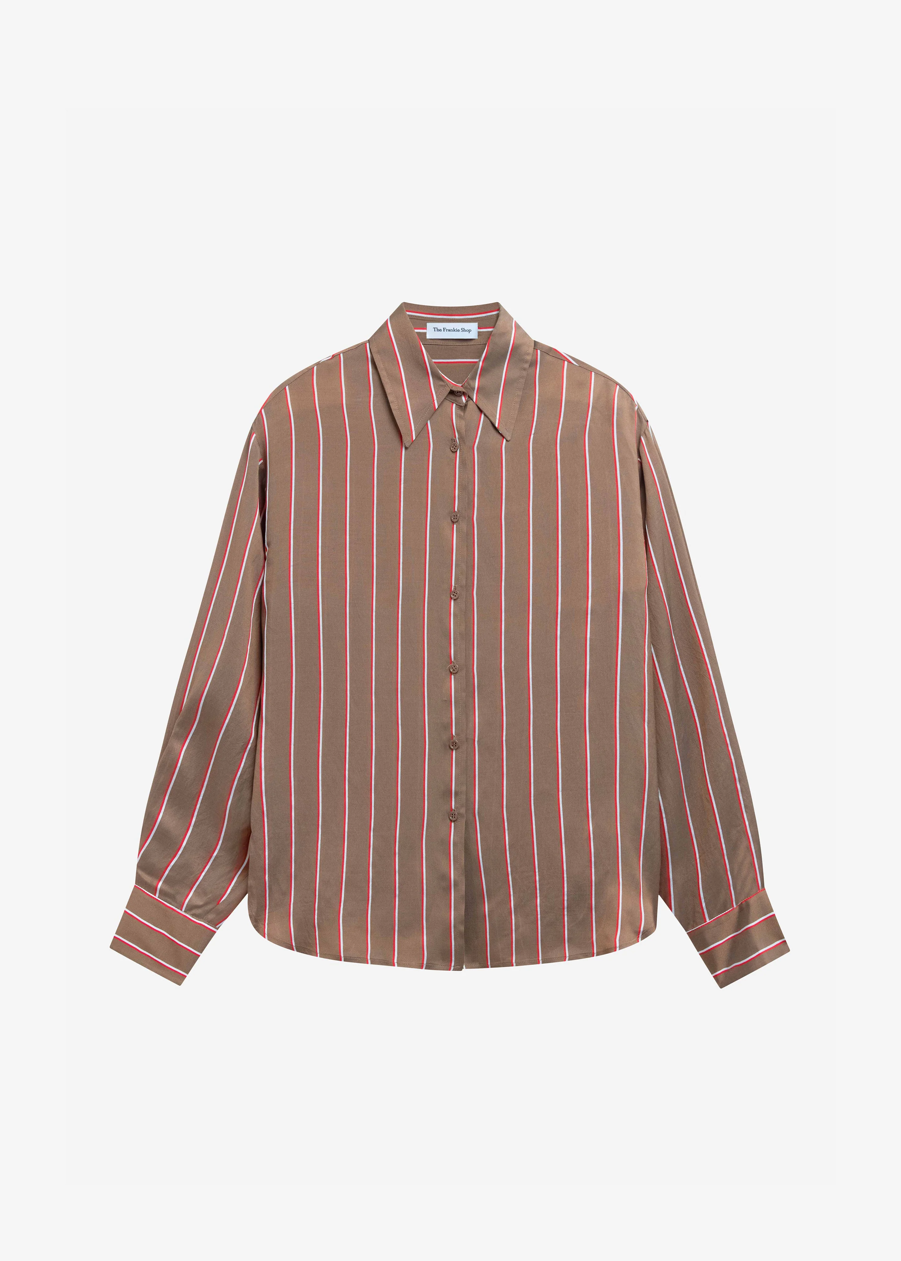 Peri Fluid Shirt - Brown Multi Stripe - Image 9