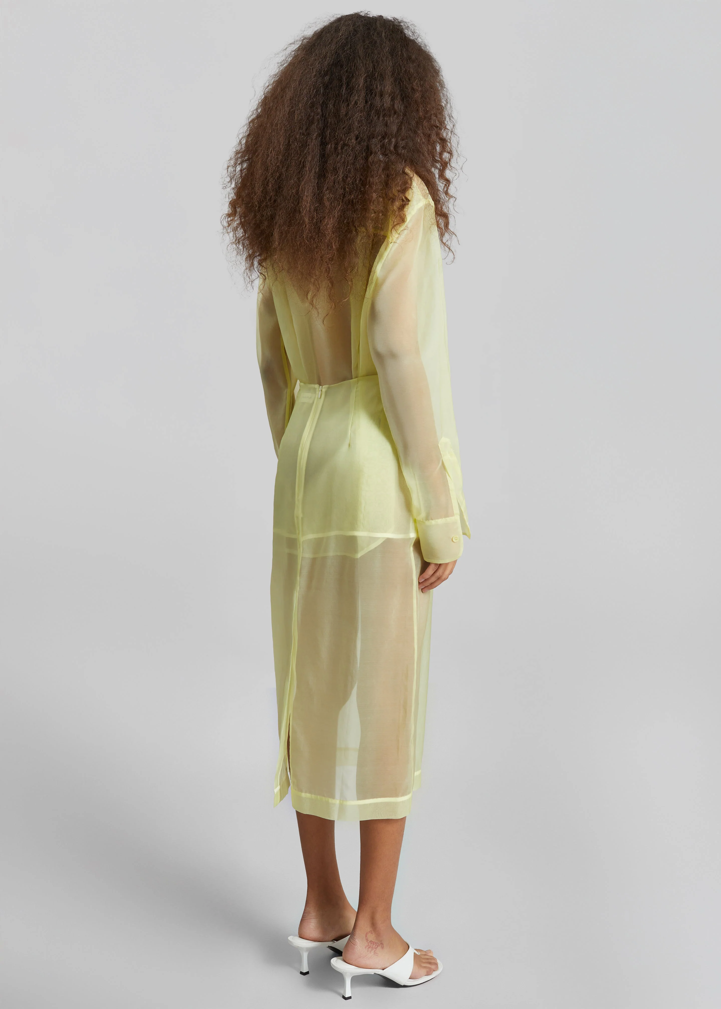 Peri Sheer Midi Skirt - Pale Yellow - Image 6