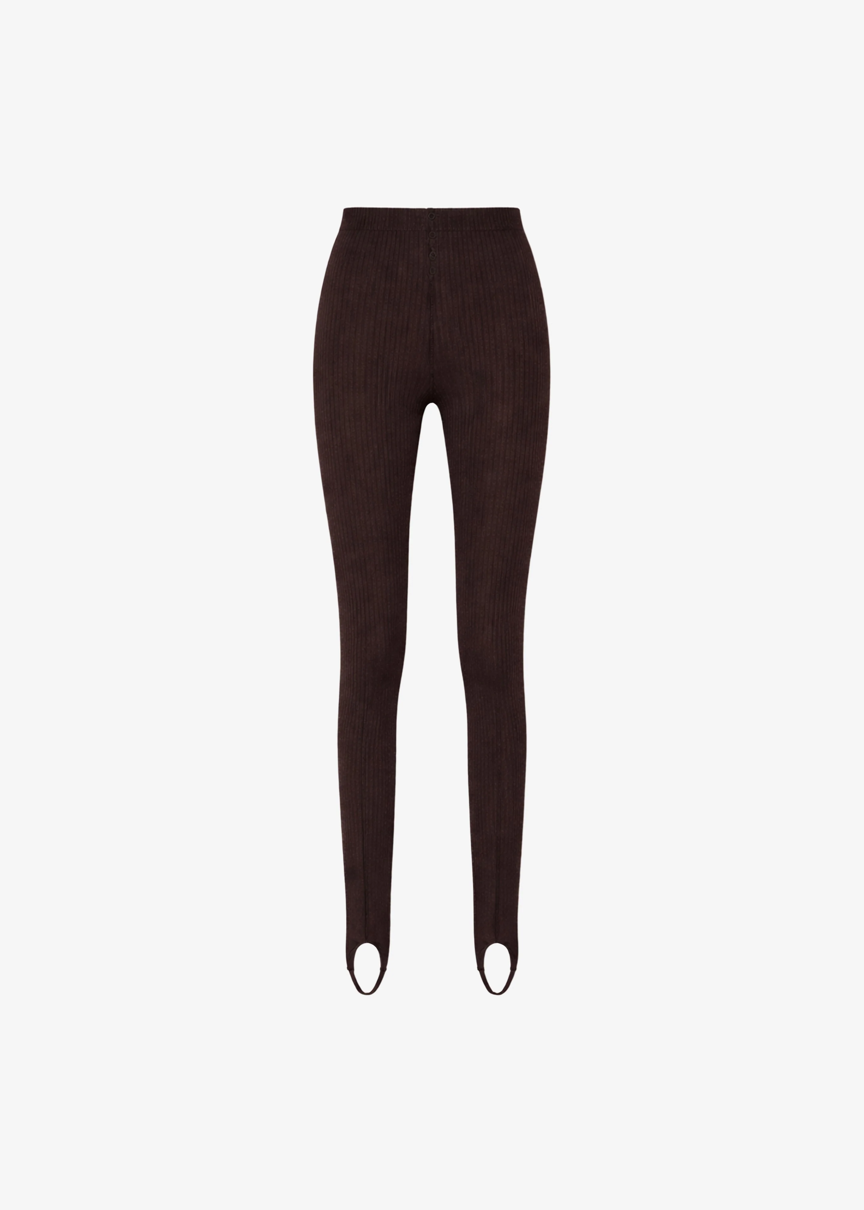 Piuma Knit Stirrup Leggings - Brown - Image 11