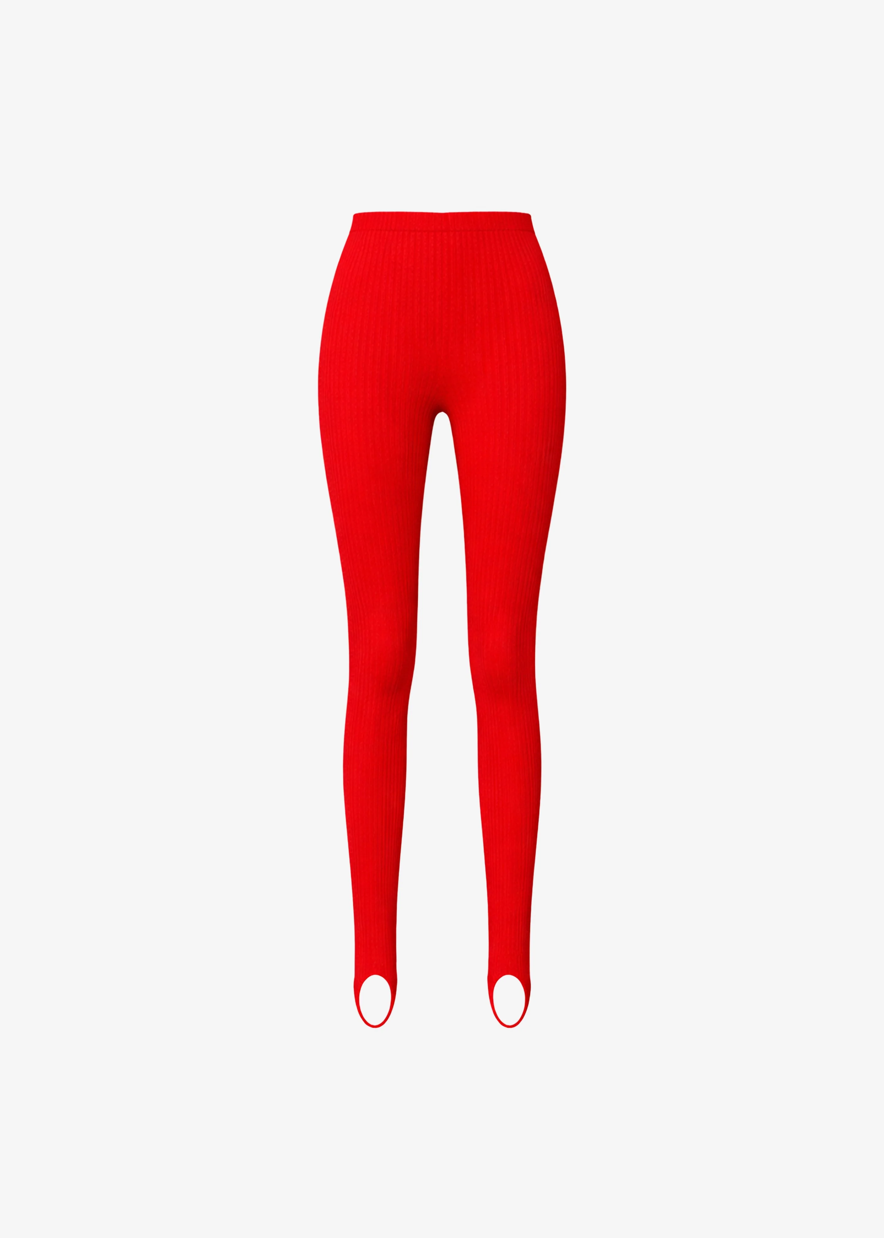 Piuma Knit Stirrup Leggings - Red - Image 8