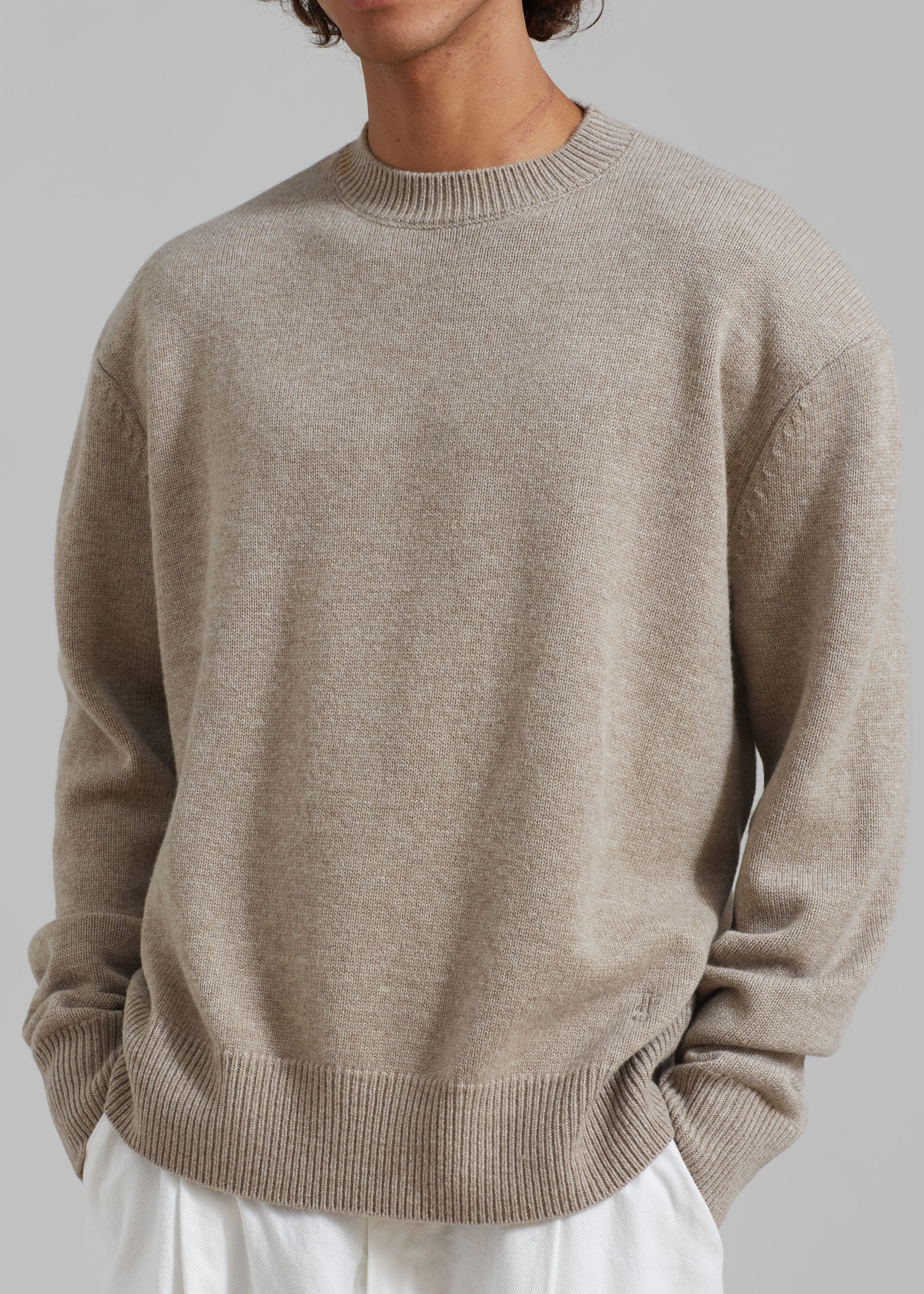 Quinton Crew Neck Sweater - Beige Melange - Image 9